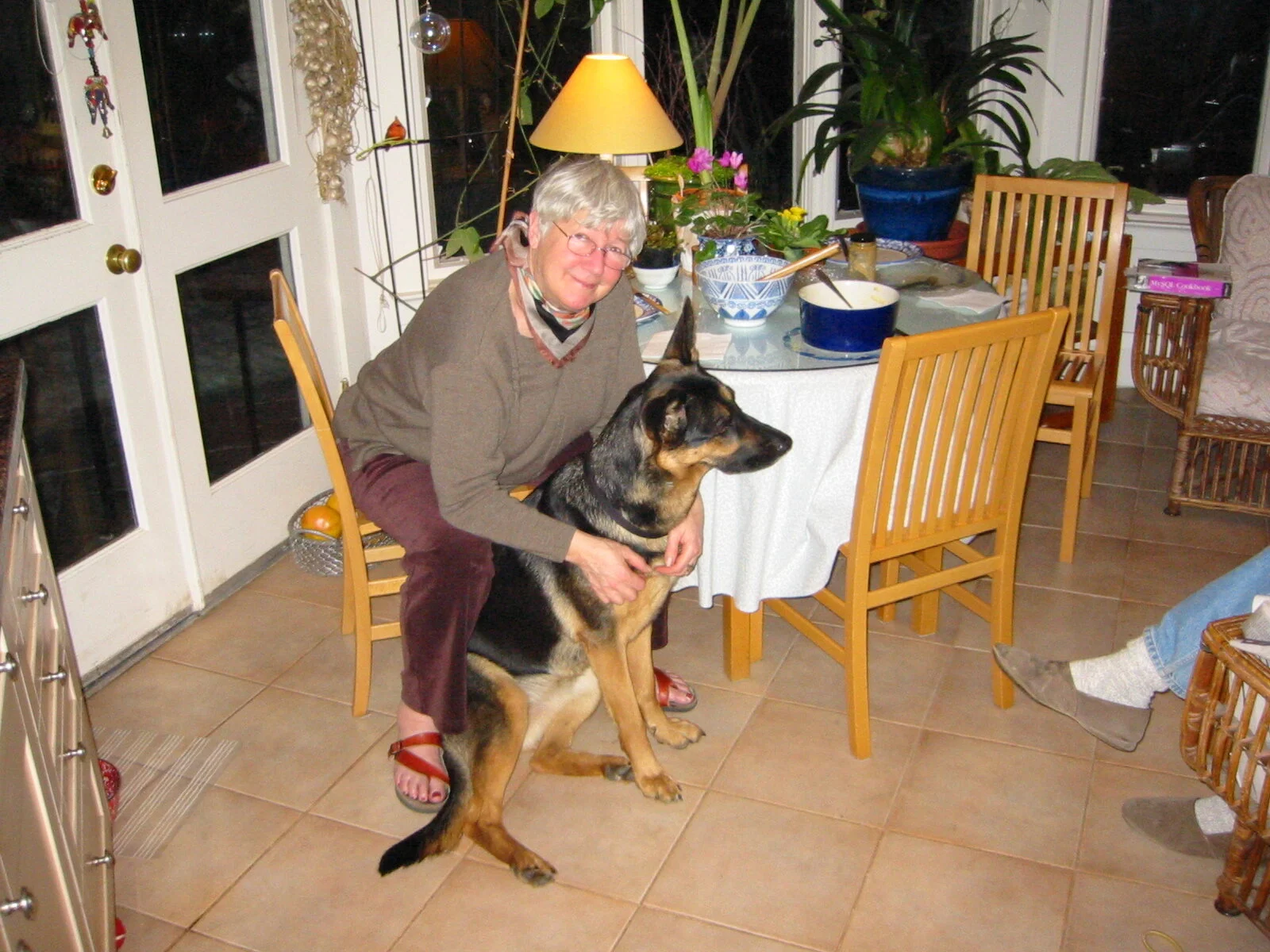 Ila with our German shepherd Aisha.
Summerhill, 2003