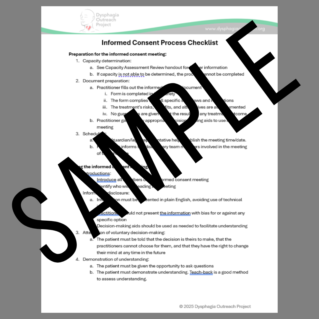 Informed Consent Process Checklist — Dysphagia Outreach Project