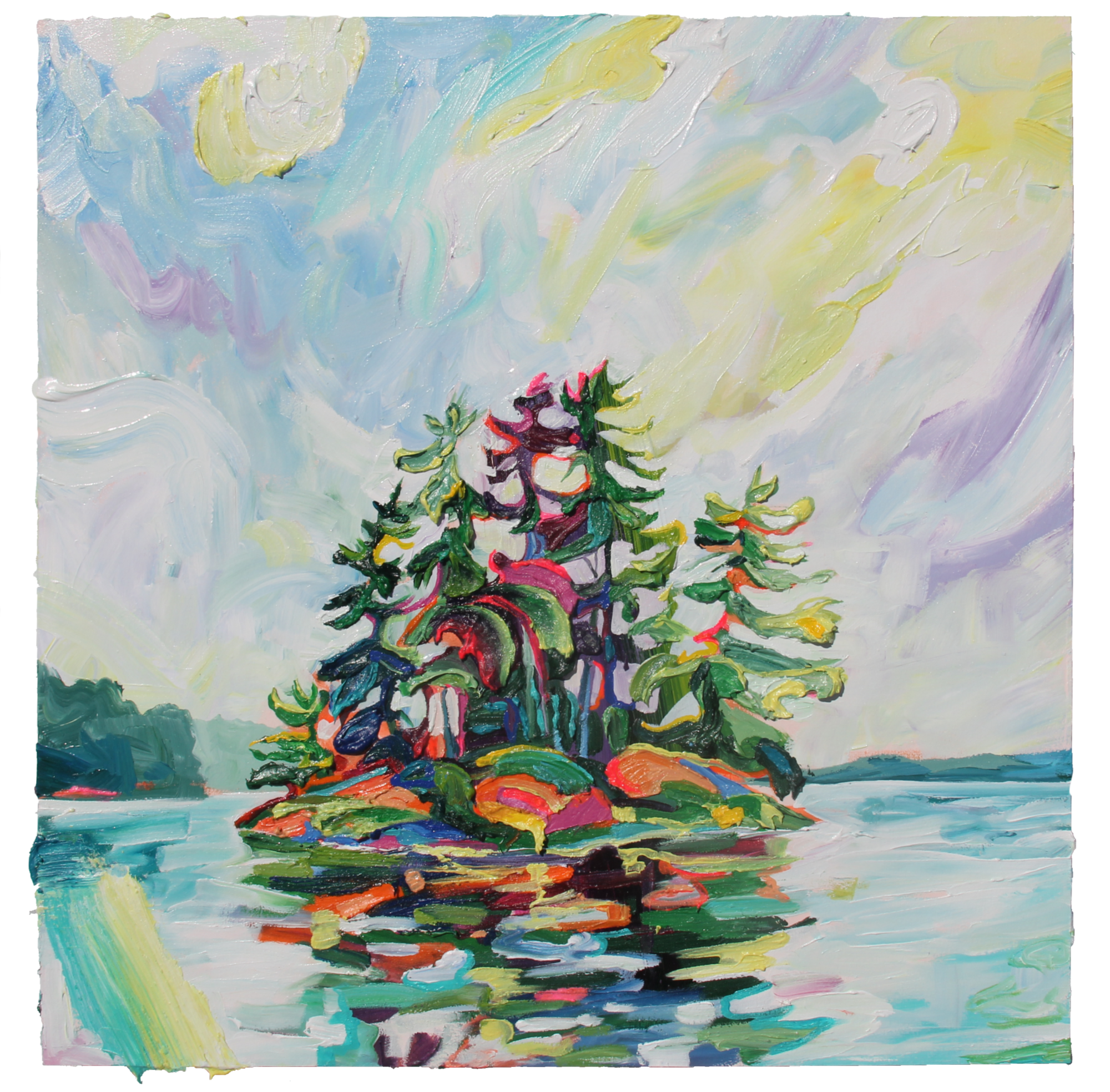 Algonquin Paddle, 24 x 24”, oil and acrylic on panel, 2022.