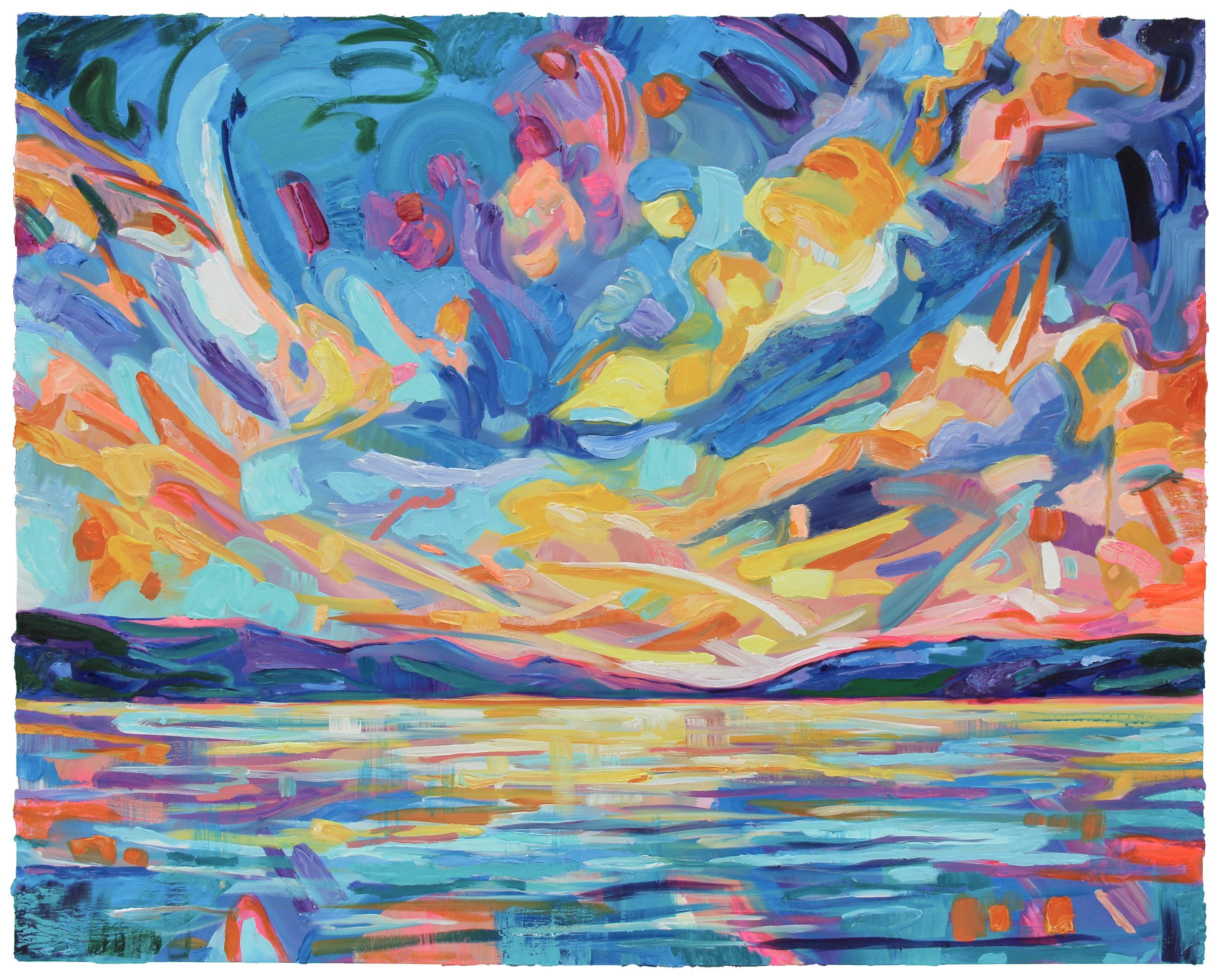 Under Your Vibrant Sky, 48 x 60”, acrylic on panel, 2023.