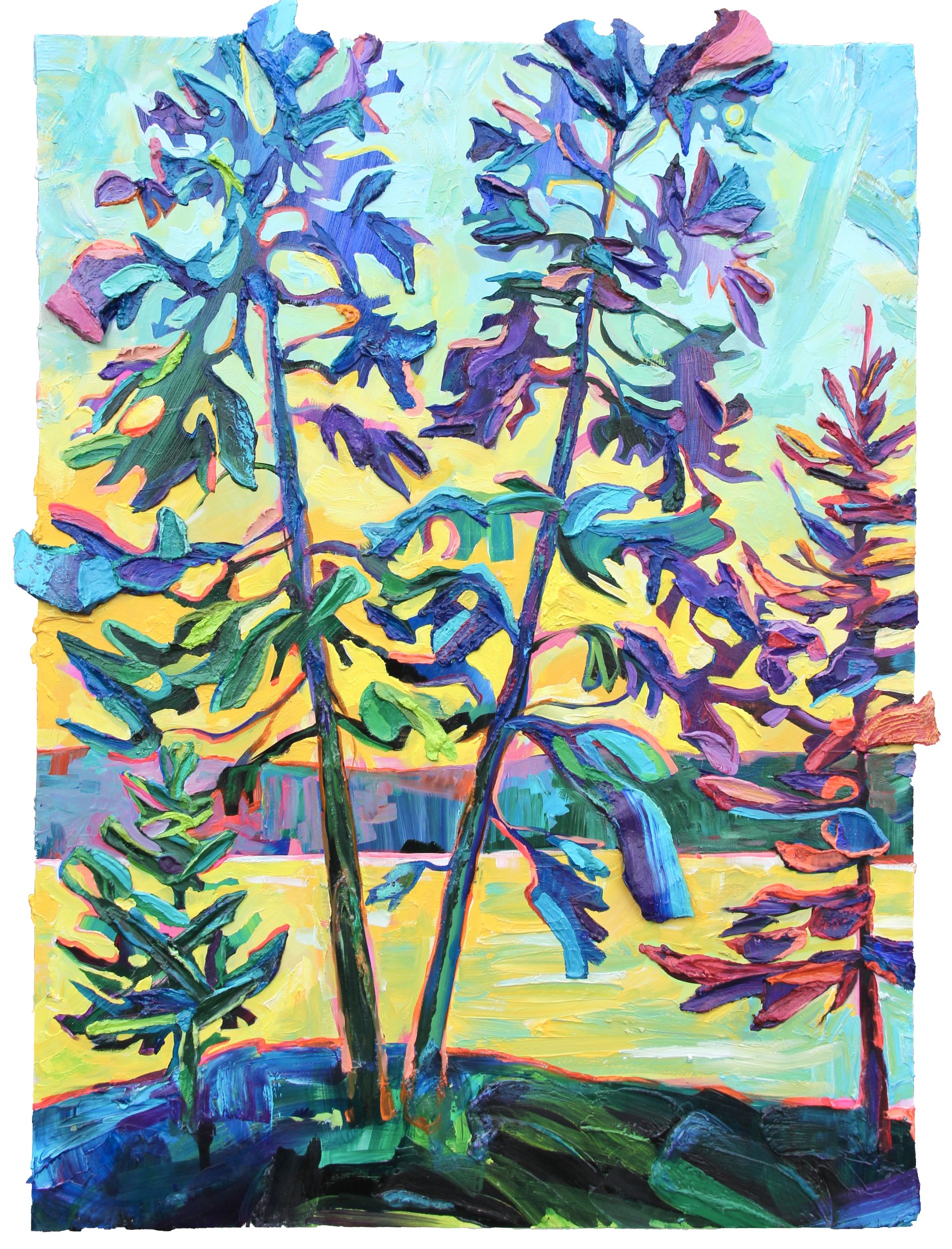 Pining at Sunset, 48 x 36”, acrylic on panel, 2023.