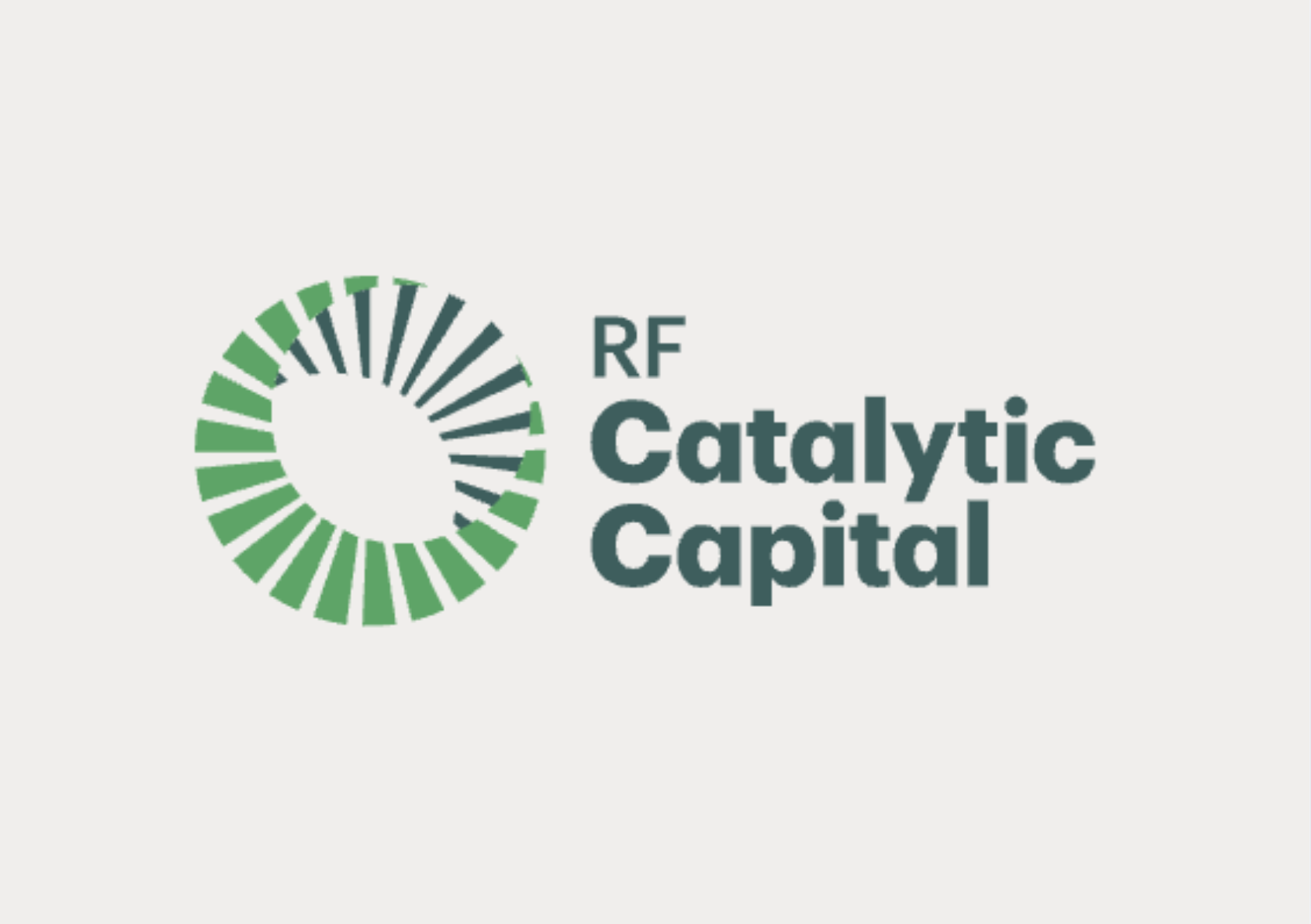 Logo of RF Catalytic Capital featuring a circular green graphic and the text 'RF Catalytic Capital'