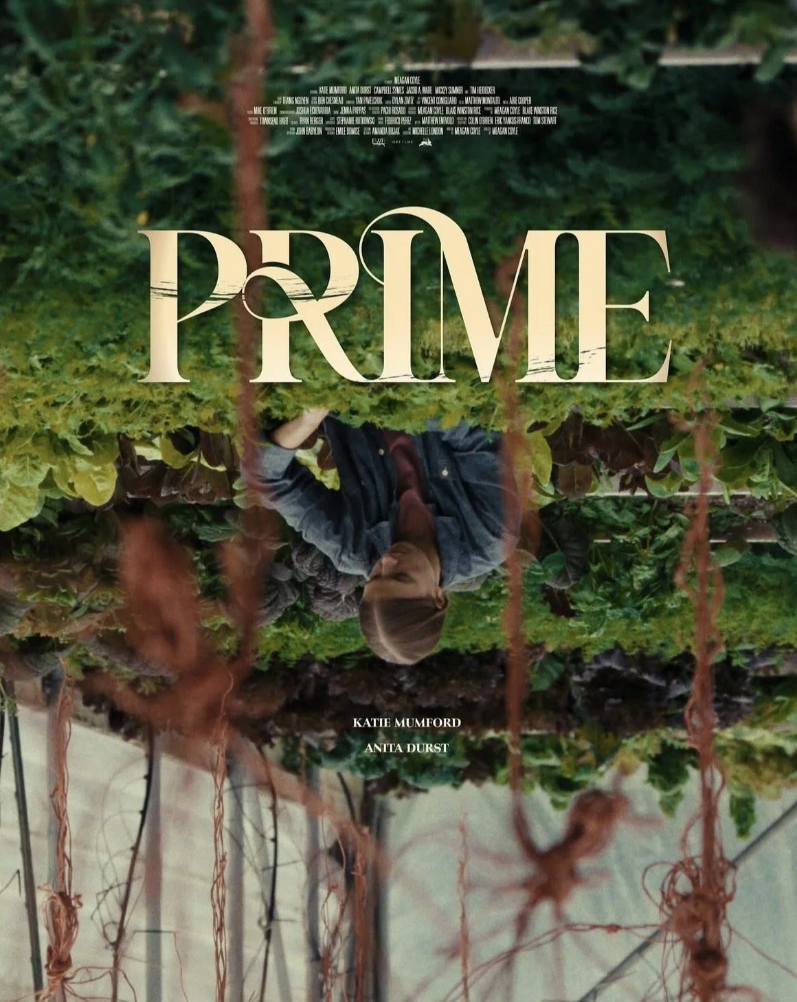 Book cover titled 'PRIME' with background of a person in a farm or garden surrounded by plants and vines.