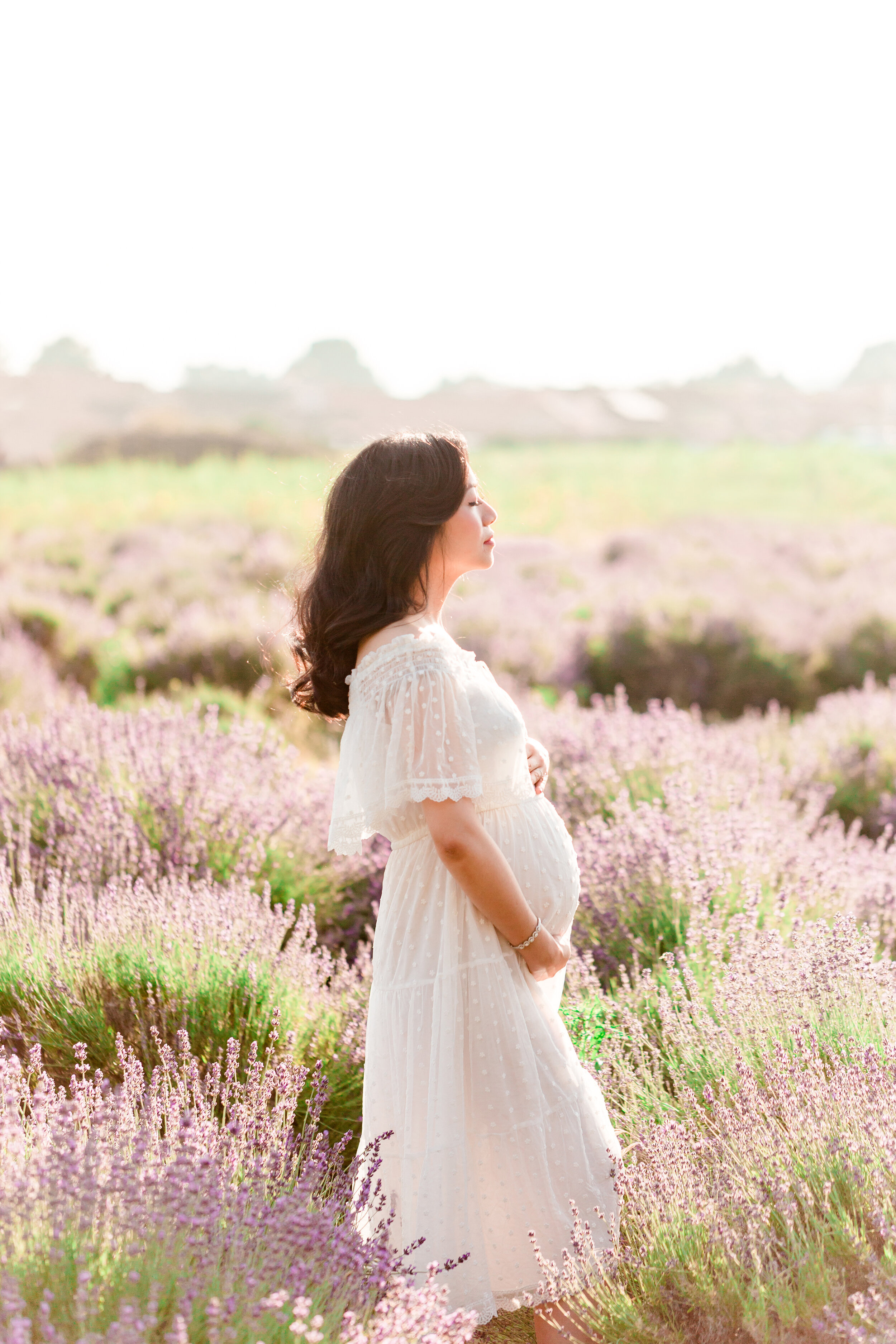 san diego lavender field maternity photoshoot