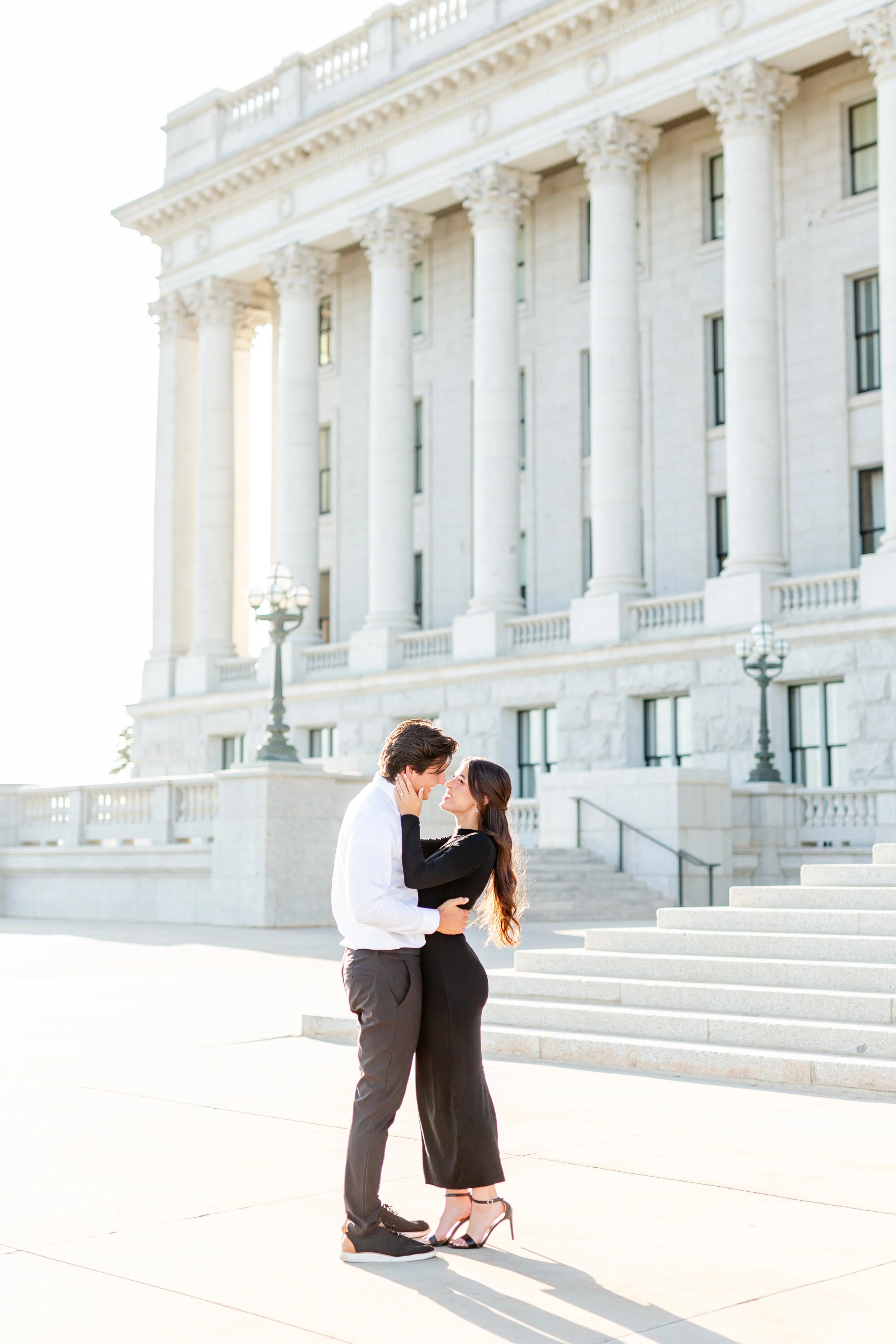 Kyla & Zeke Engaged | Engagement Photos at the Utah State Capitol Building