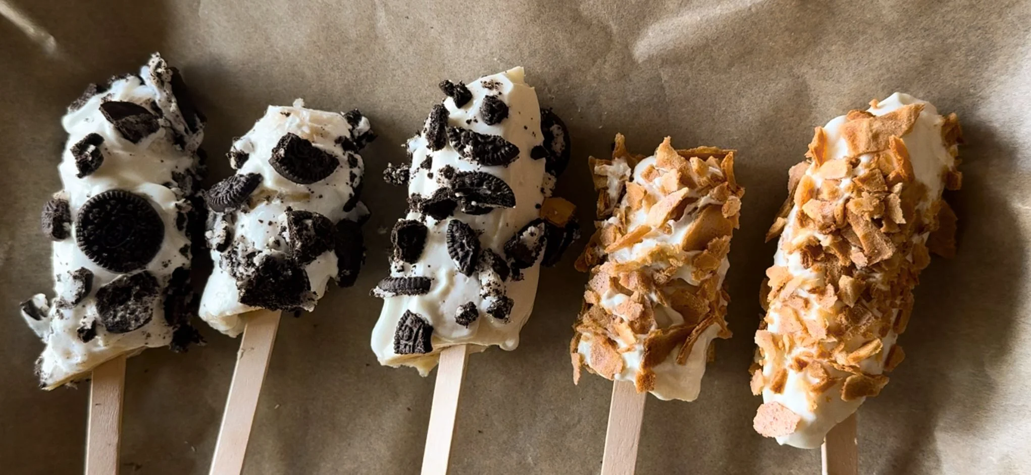 Banana Ice cream pops!