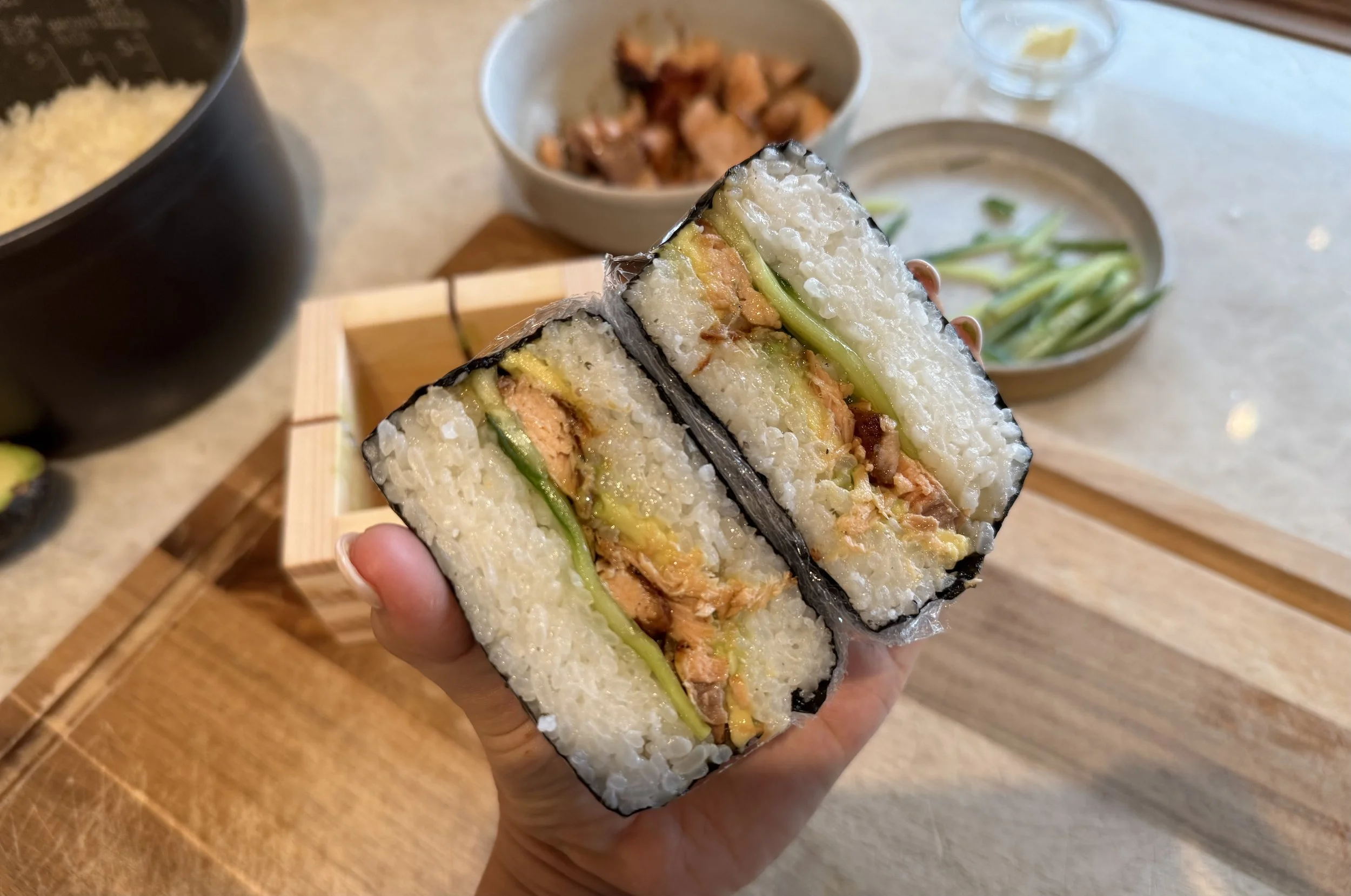 Salmon Teriyaki Onigirazu