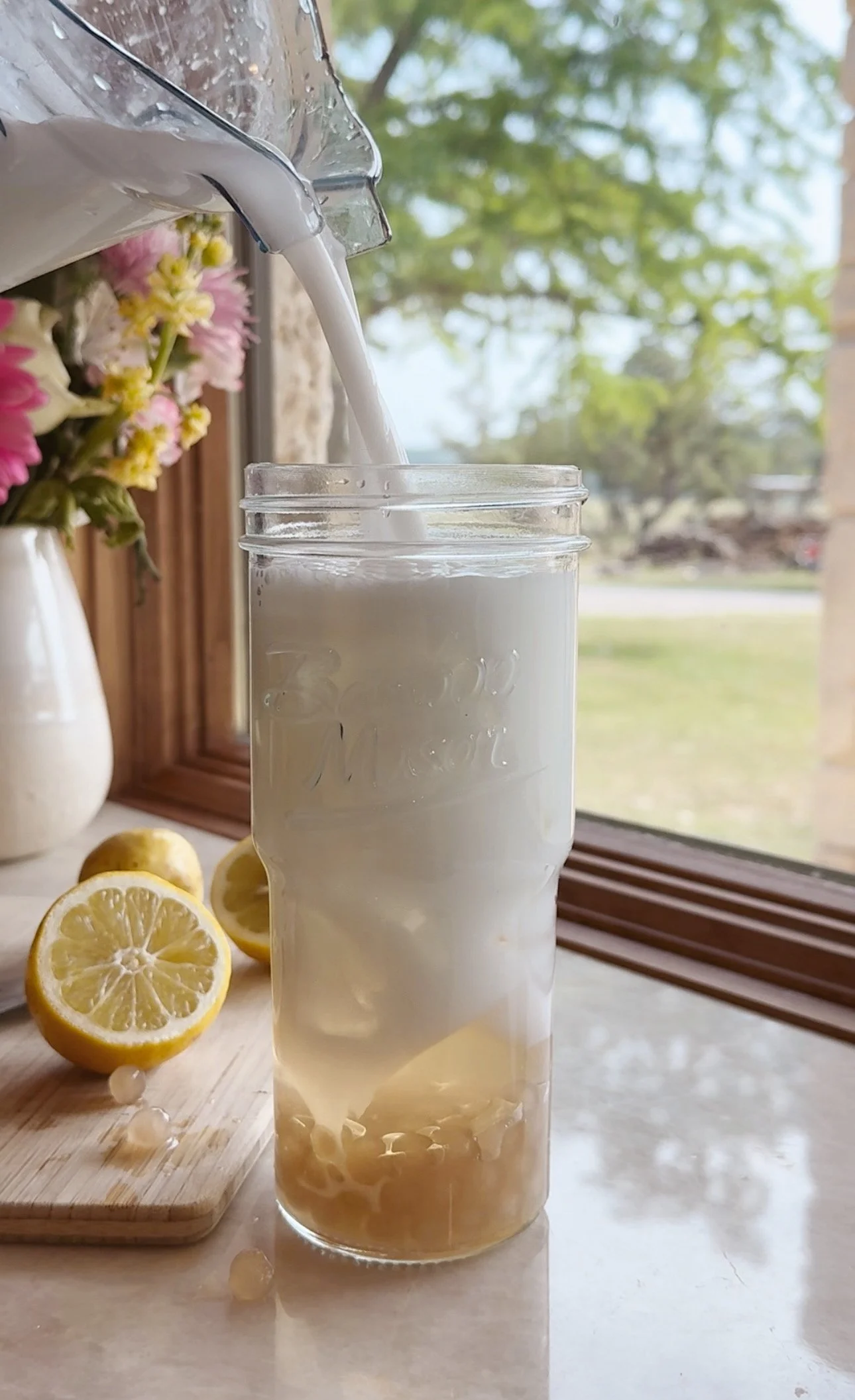 Creamy Coconut Lemonade Boba