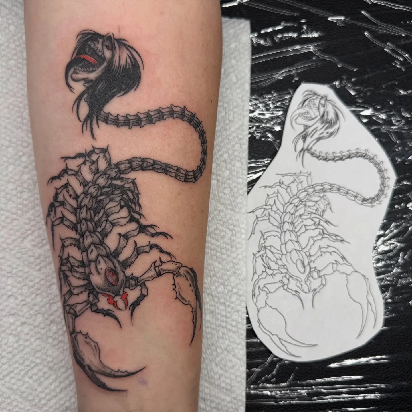 Iykyk 👀 @opv.moon #tattoo #attackontitan #animetattoo #dfwtattoo #newink