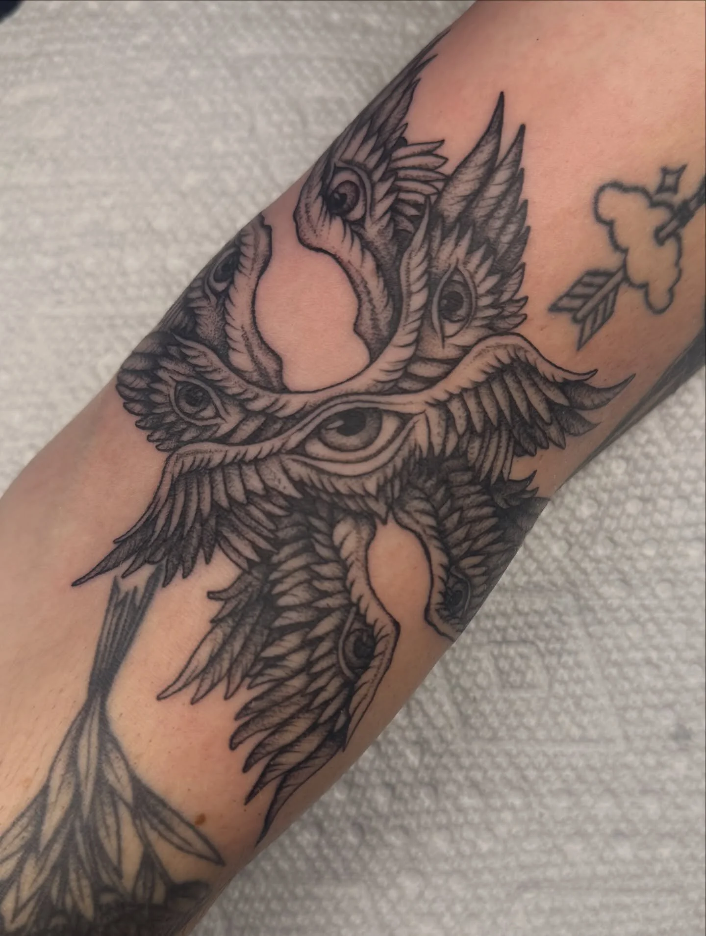 Realistic angel filler for @doc.franknstine 🪽 #tattoo #dfwtattoo #newink #realisticangeltattoo #angeltattoo