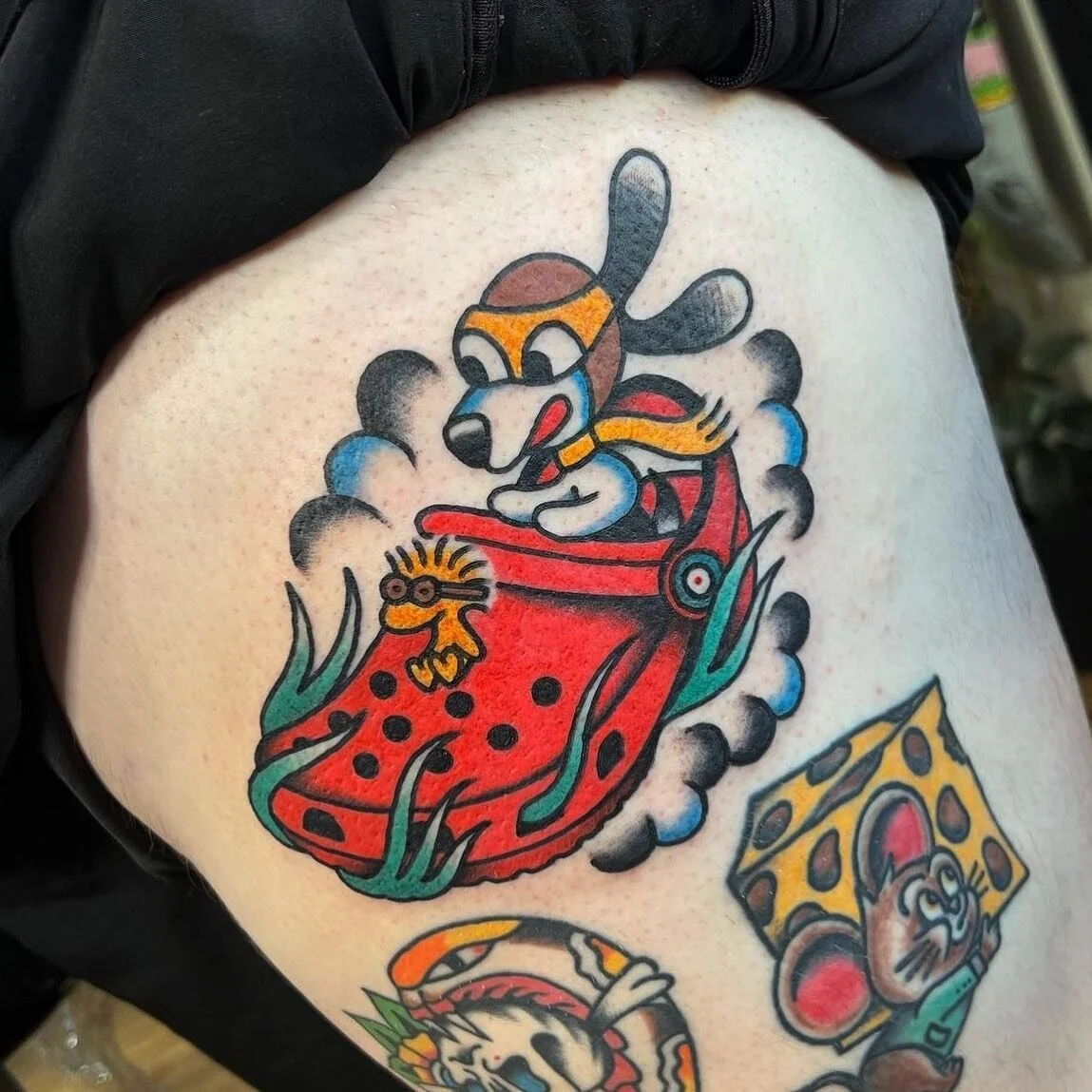 Snoopy v the red baron by @josh.g.tattoo .
.
.
.
.
.
.
.
.
.
.
#tattoo #traditionaltattoo #tradtattoo #traditionalartist #oldschooltattoo #oldlines #oldworkers #boldwillhd #traditionaltattooartist #snoopy #snoopytattoo #wollongong #wollongongtattoo #