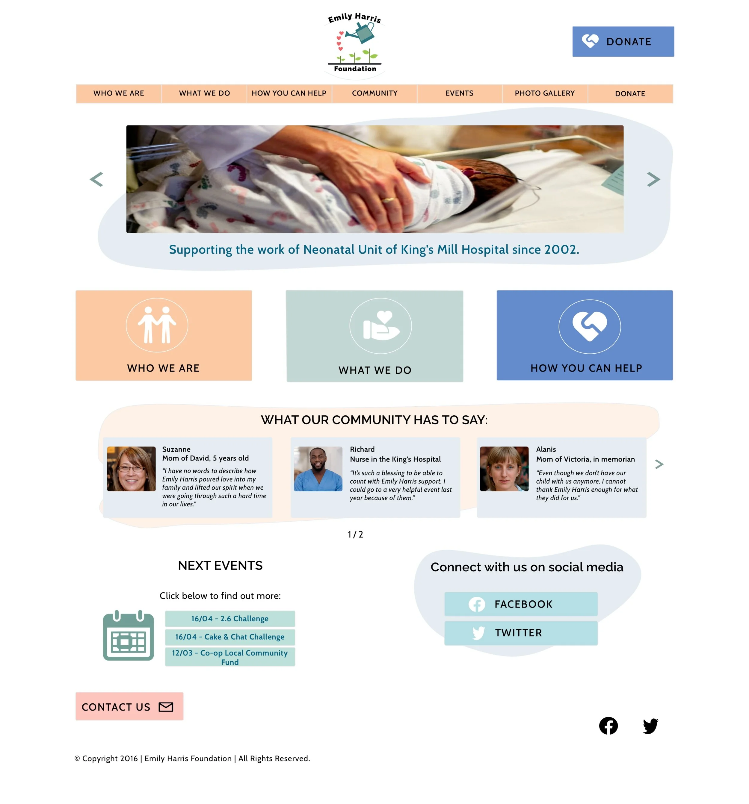 Homepage after redesign