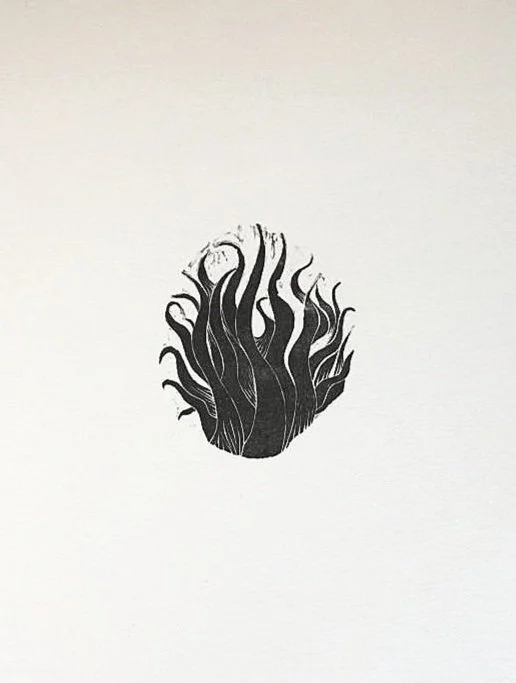 Fire, wood engraving on paper