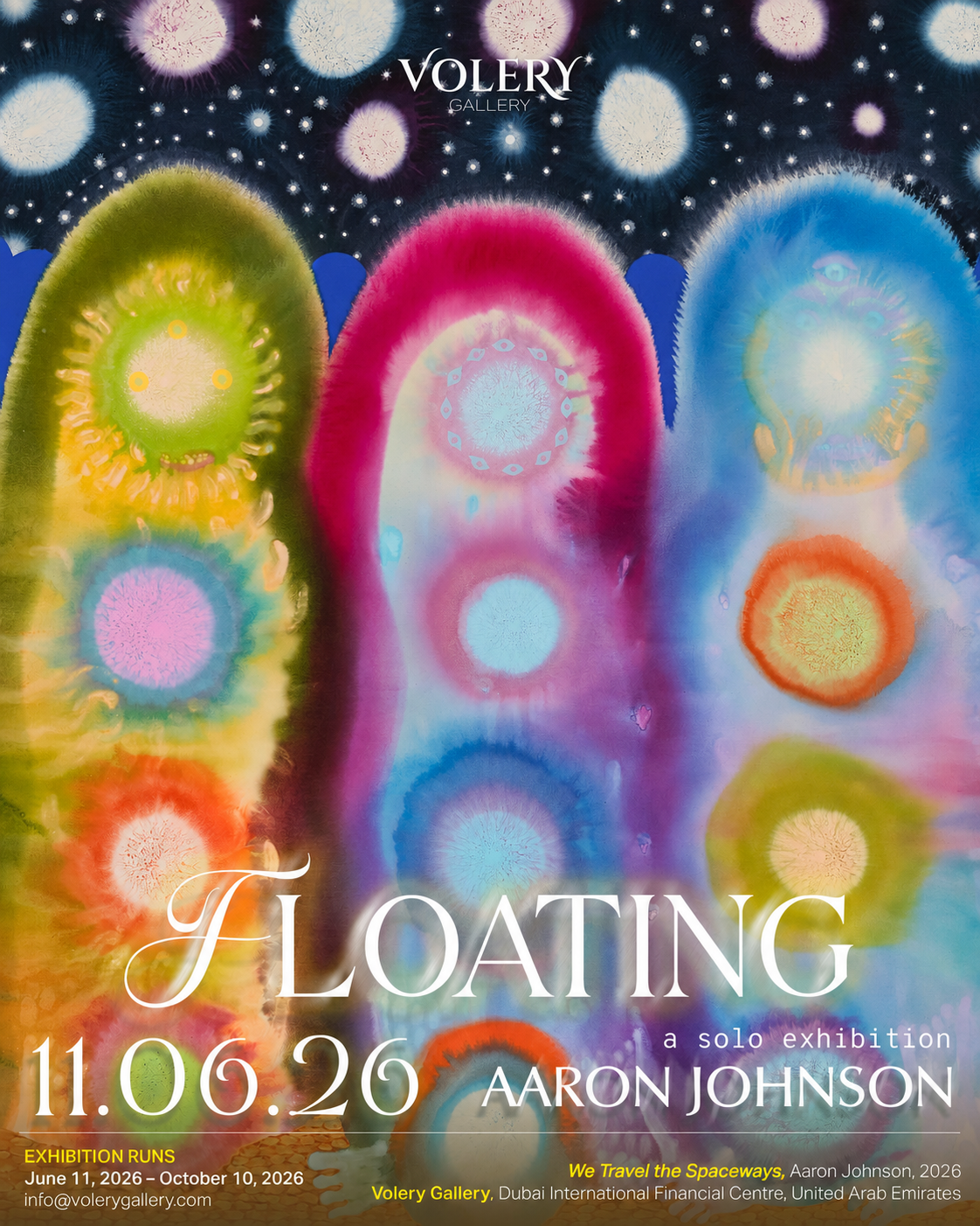 Aaron Johnson Volery Gallery Show Flyer Dubai