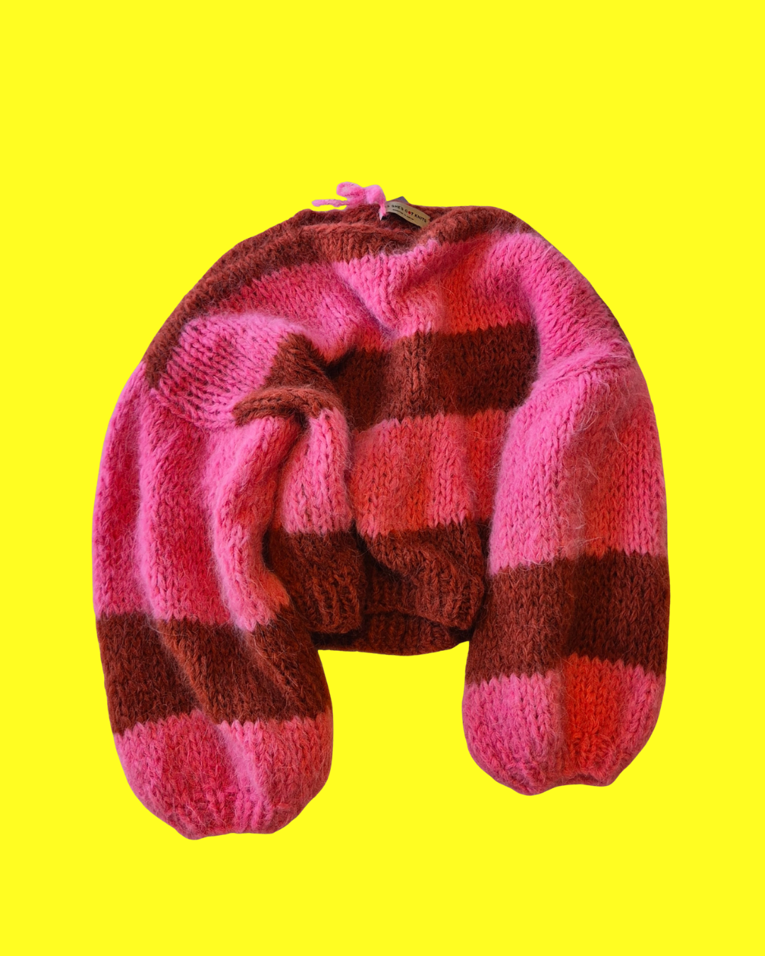 RTW Rust + Pink Chunky Stripe Cropped Jumper