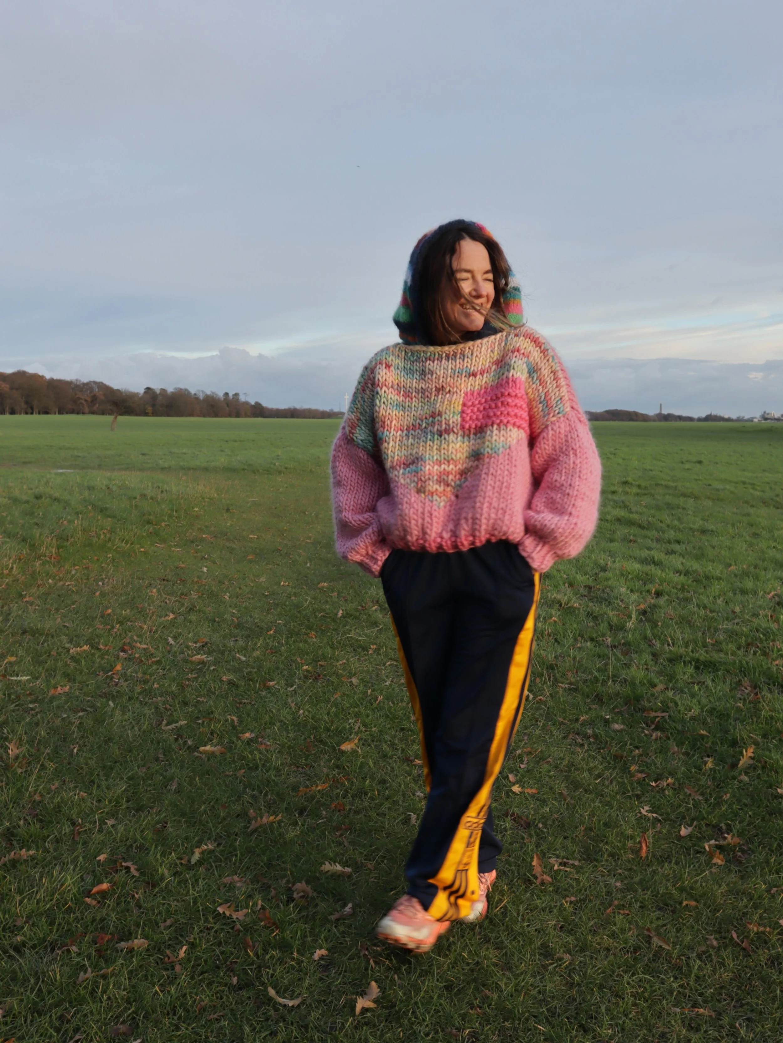 Ready-to-Wear: Confetti Pink Harlequin - Hand-Knit Luxury Jumper