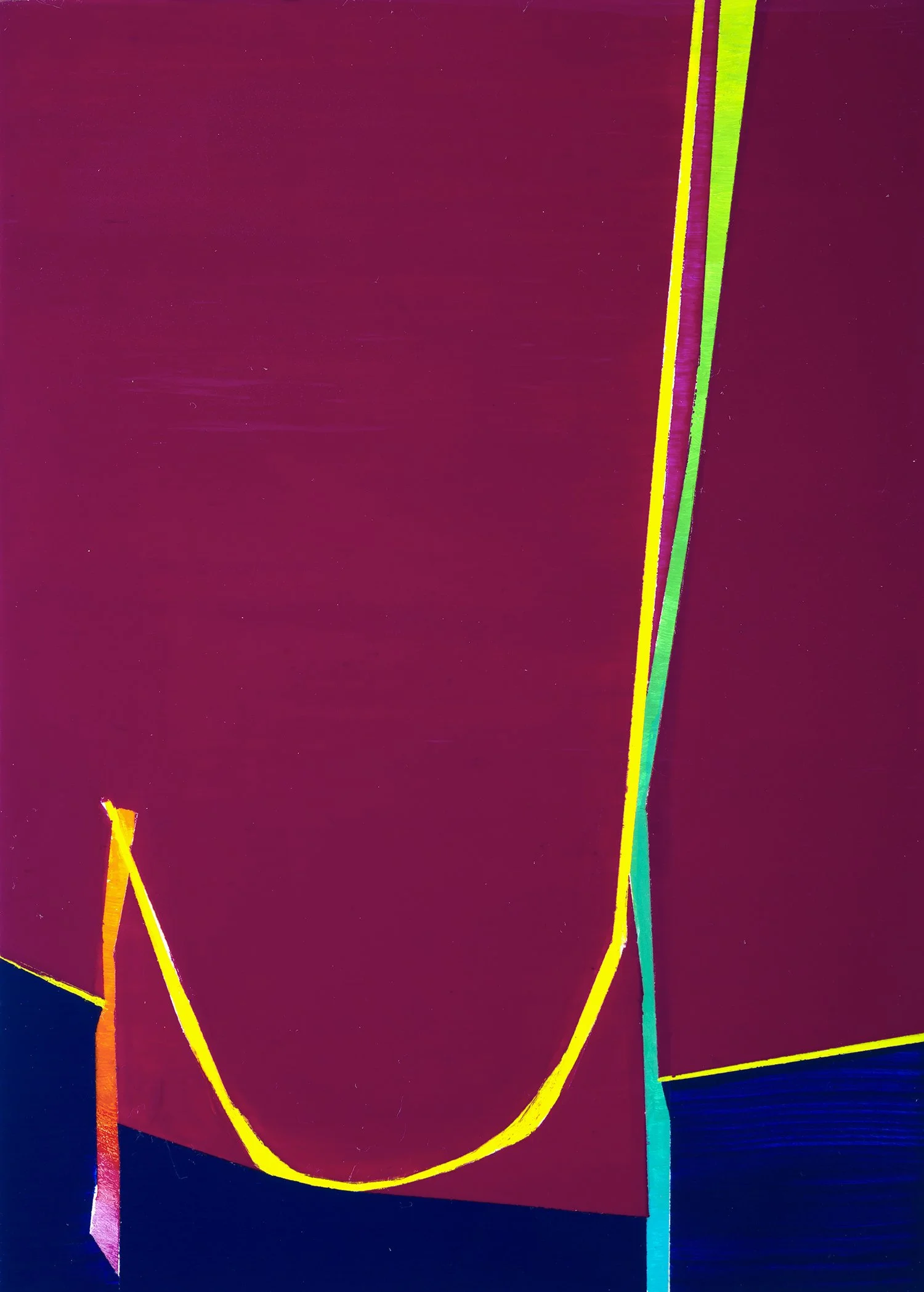 Mistaken Catenary, acrylic and flashe on panel, 7 x 5 inches
