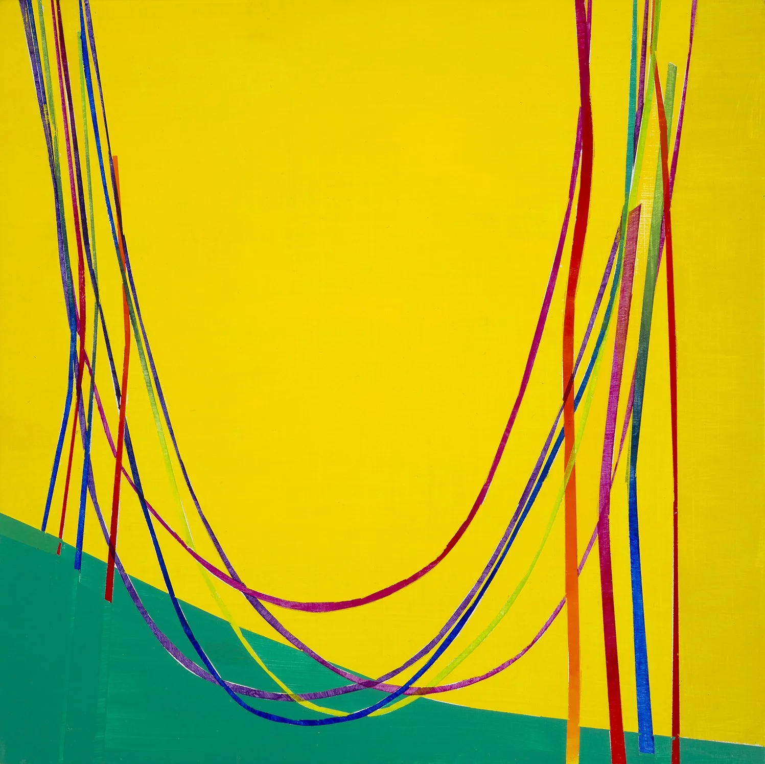 Descending, acrylic and flashe on panel, 10 x 10 inches (Sold)