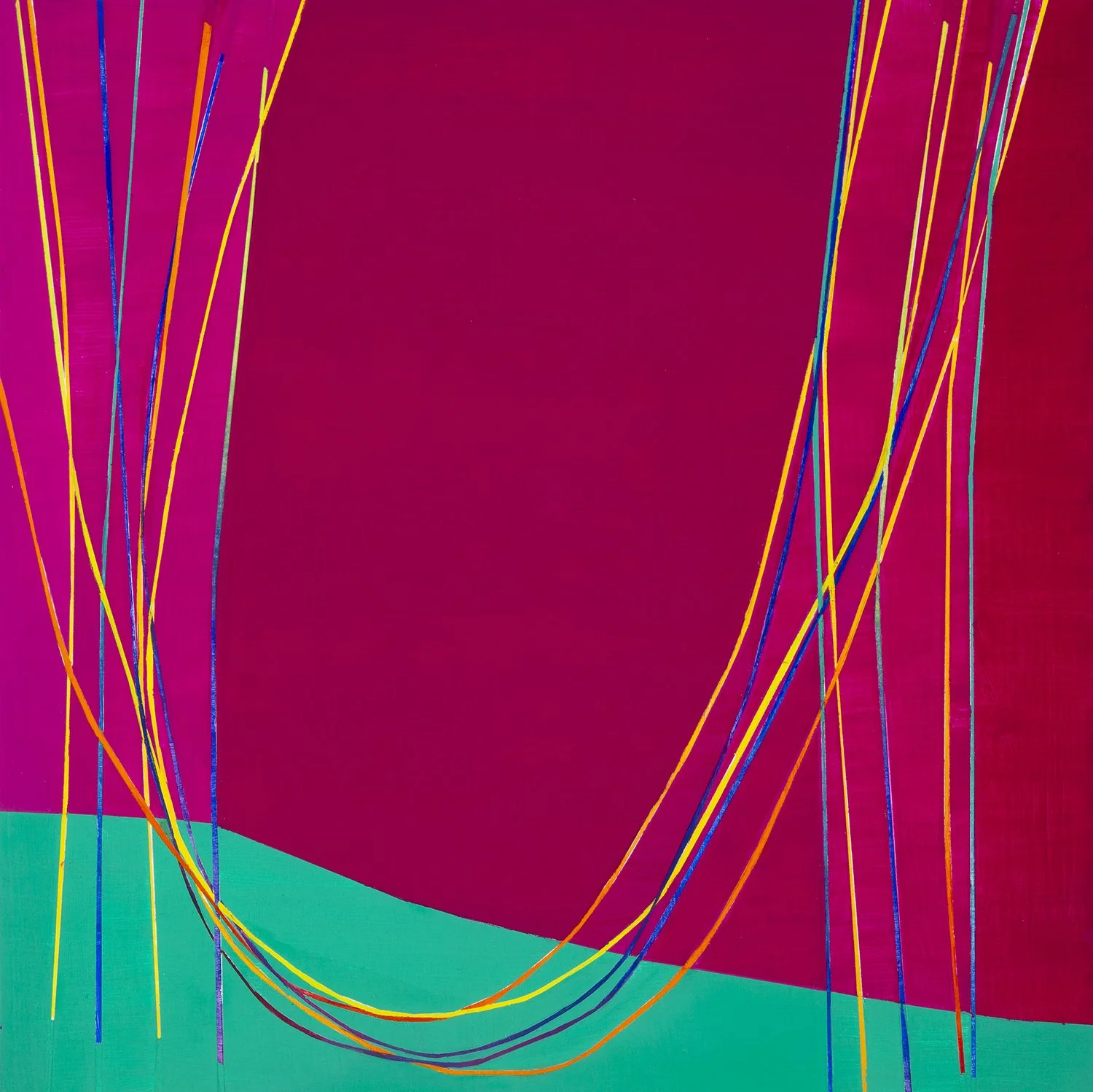 The Swing, acrylic and flashe on panel, 10 x 10 inches
