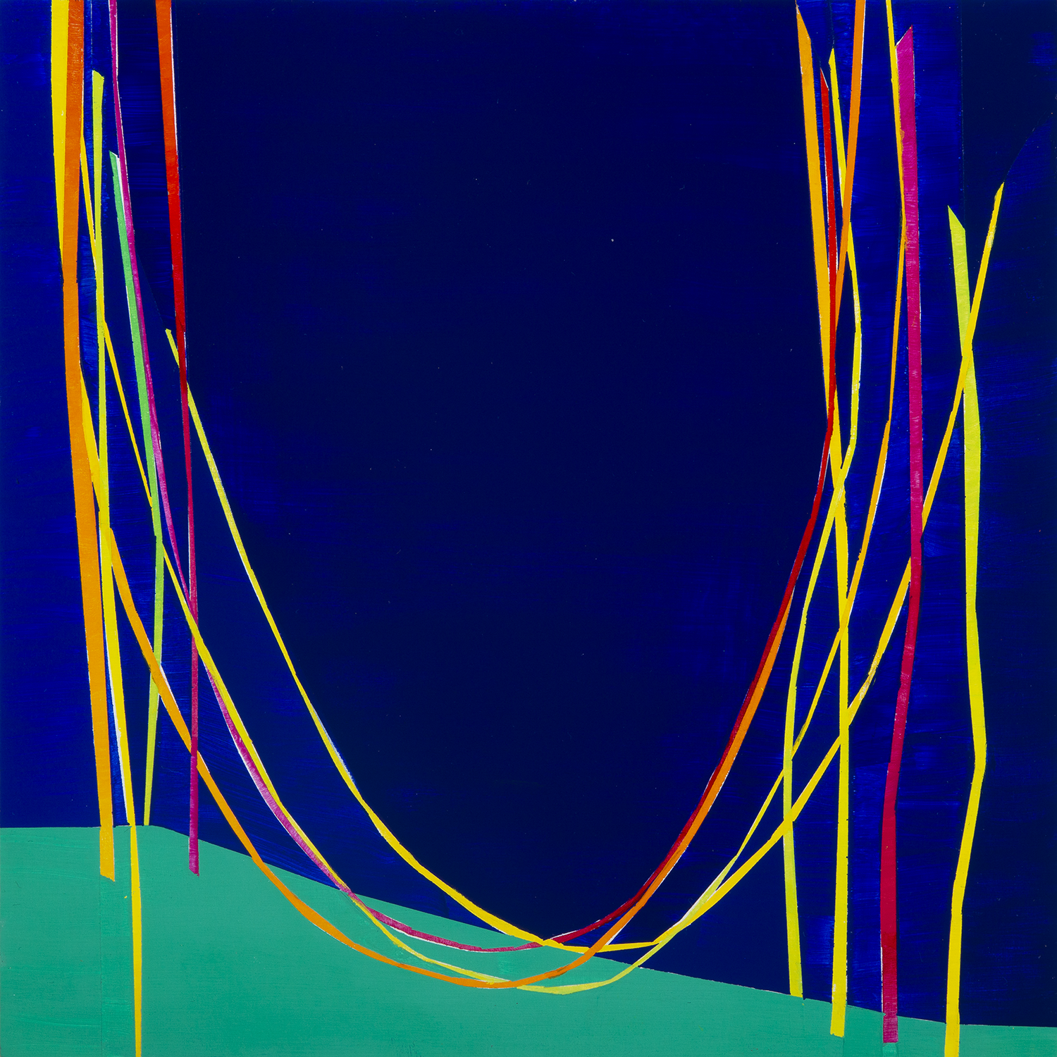 Catenary With Corner II, acrylic and flashe on panel, 10 x 10 inches (Sold)