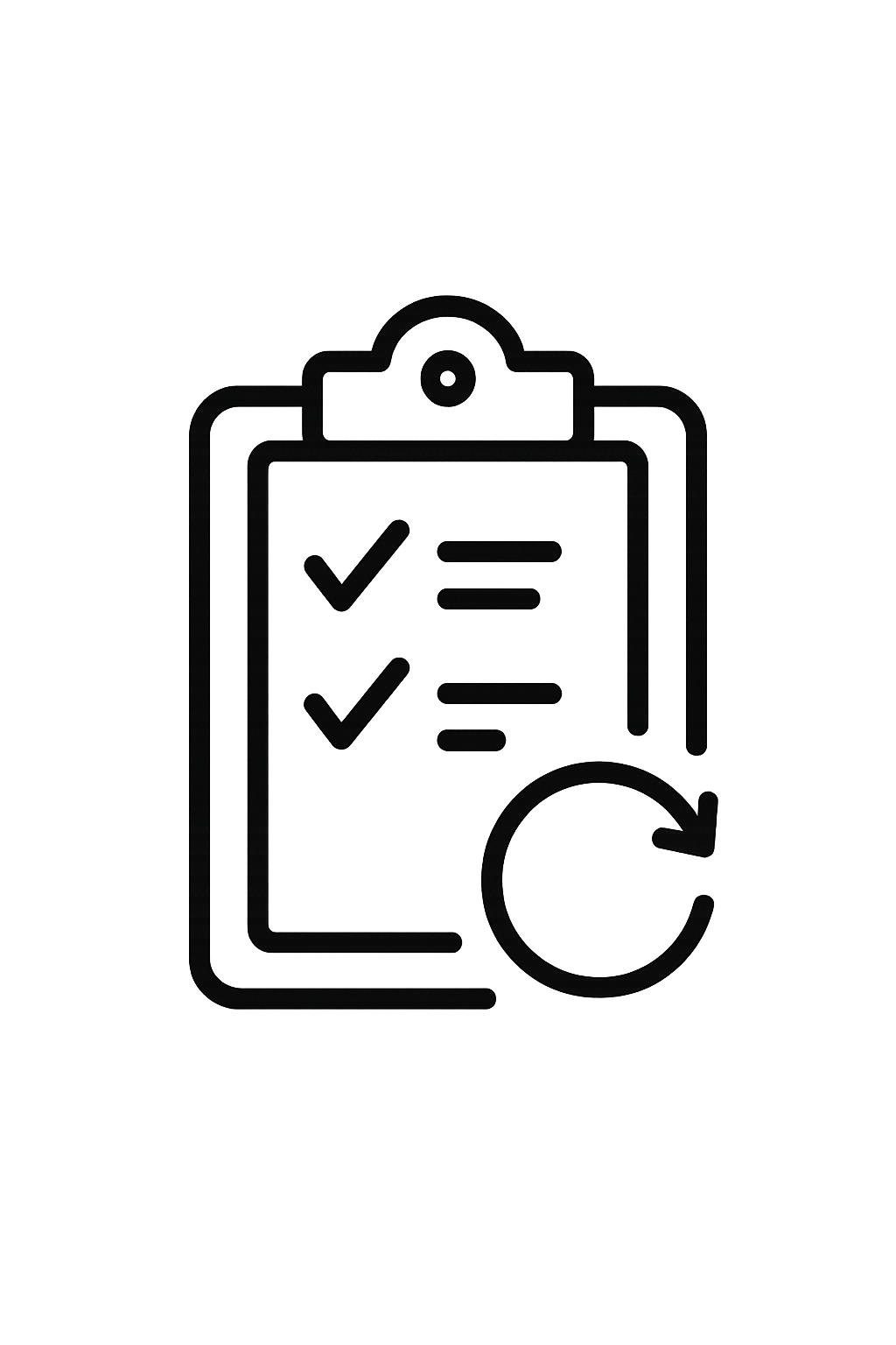 Personalised care plan icon with regular review symbol