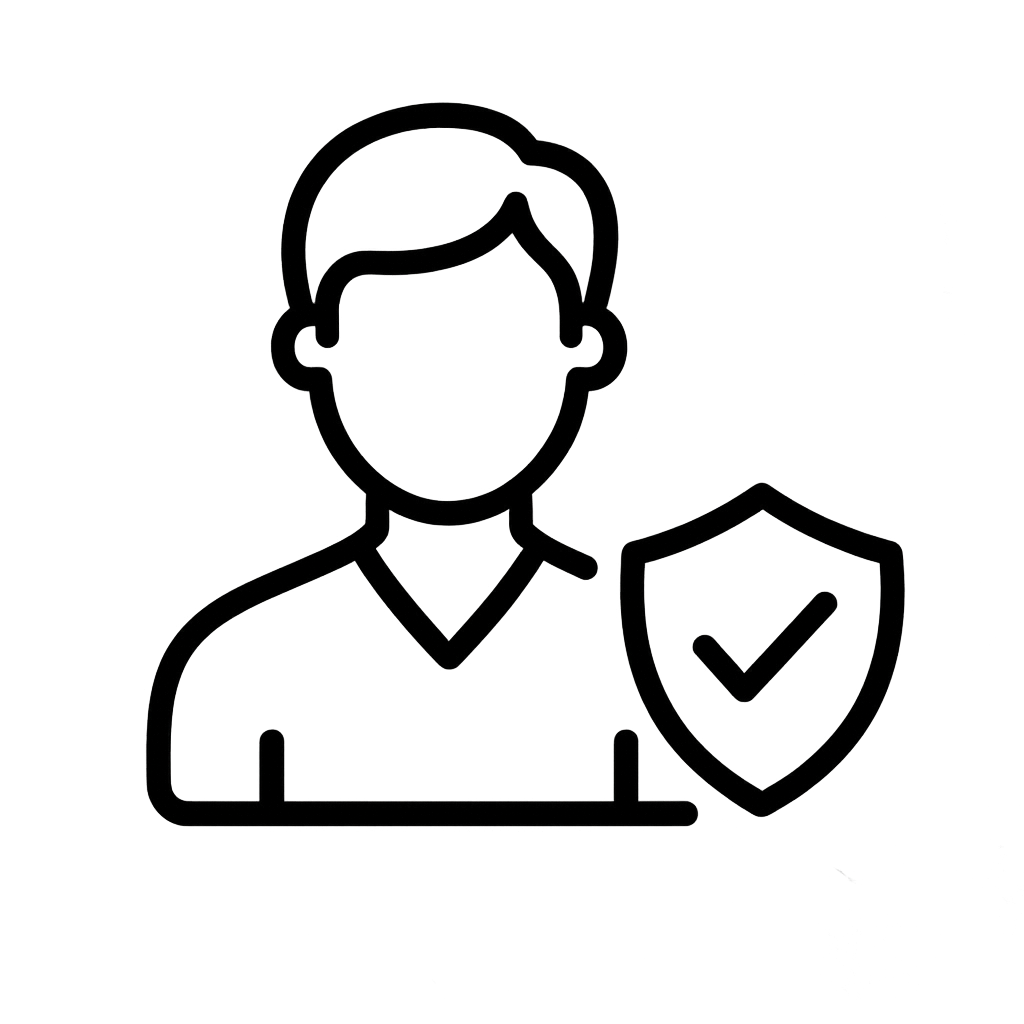 Minimalist black outline icon symbolising experienced support workers trained in de-escalation and Positive Behaviour Support (PBS). Shows re-vite offering complex care staffing.