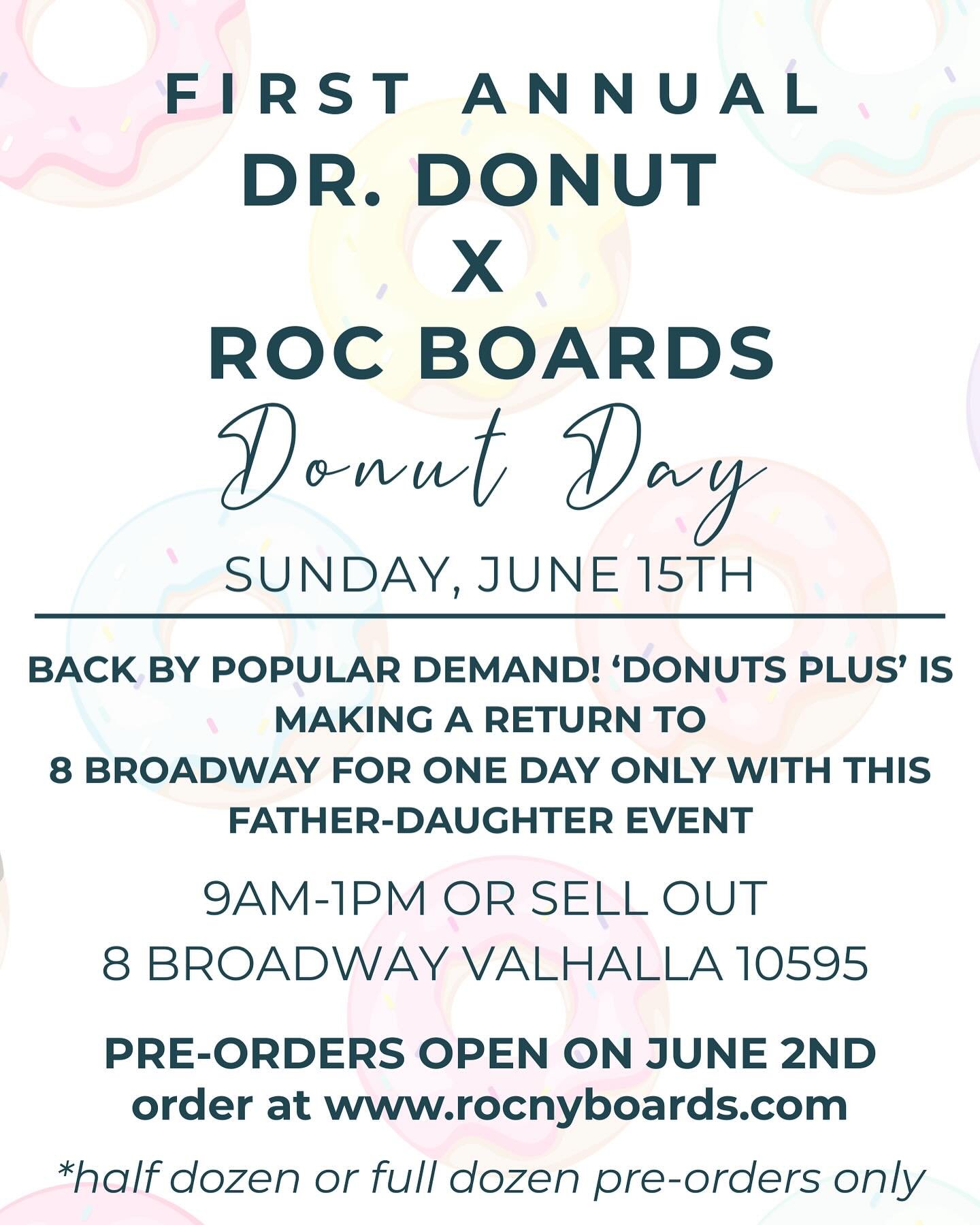 SENTIMENTAL POP UP ALERT ‼️🥹😭🍩

If you don&rsquo;t know, now ya know! My dad, the OG Dr. Donut, had a bakery at the same exact spot that ROC Boards resides. Full circle moment for sure 🙌🏼

People come in to the shop ALL the time and without know