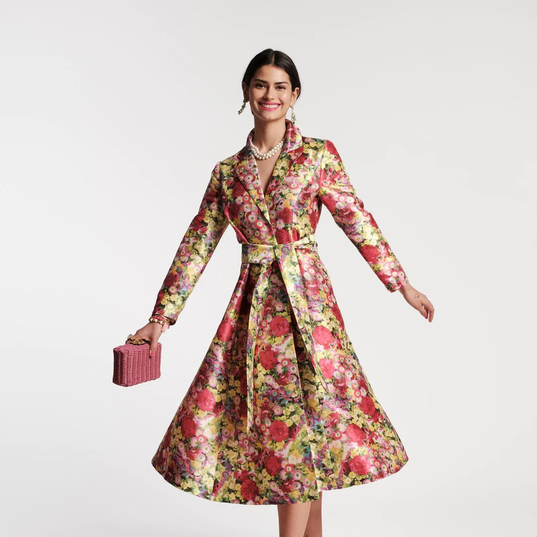 Lucille Wrap Dress Chamomile Cluster Multi Spin Front.png