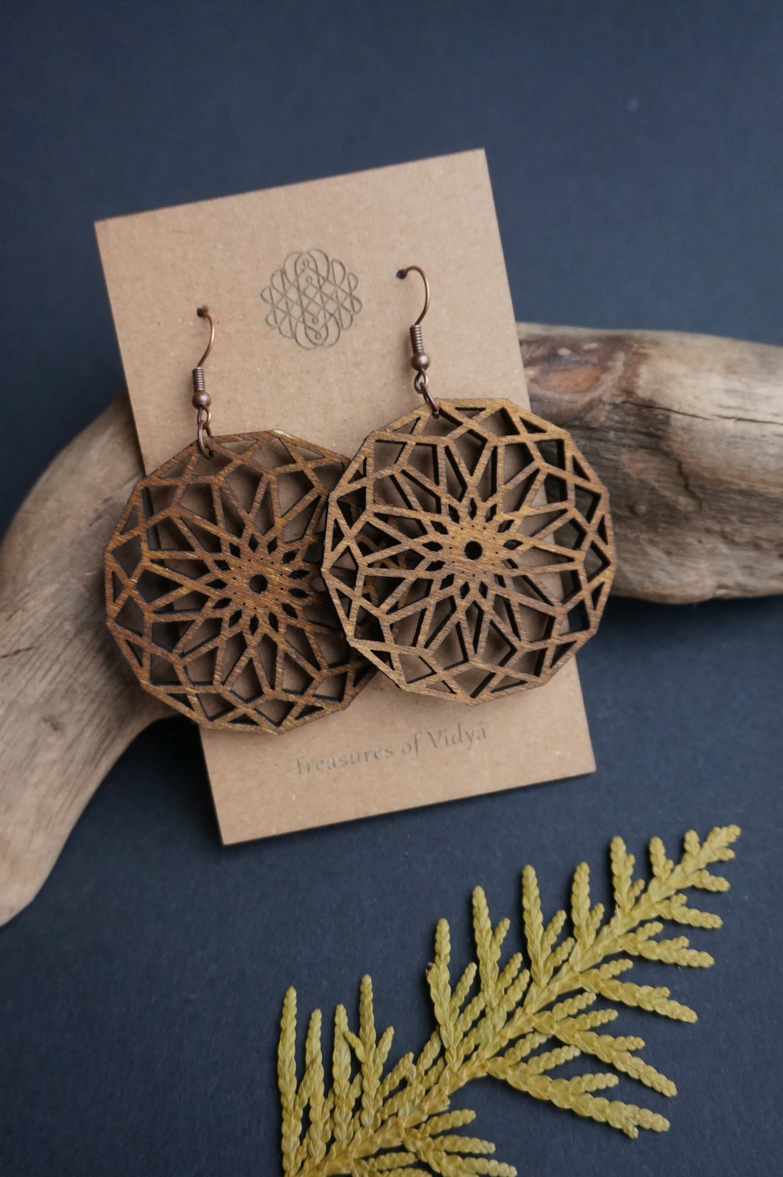 Geometric Wood Earrings