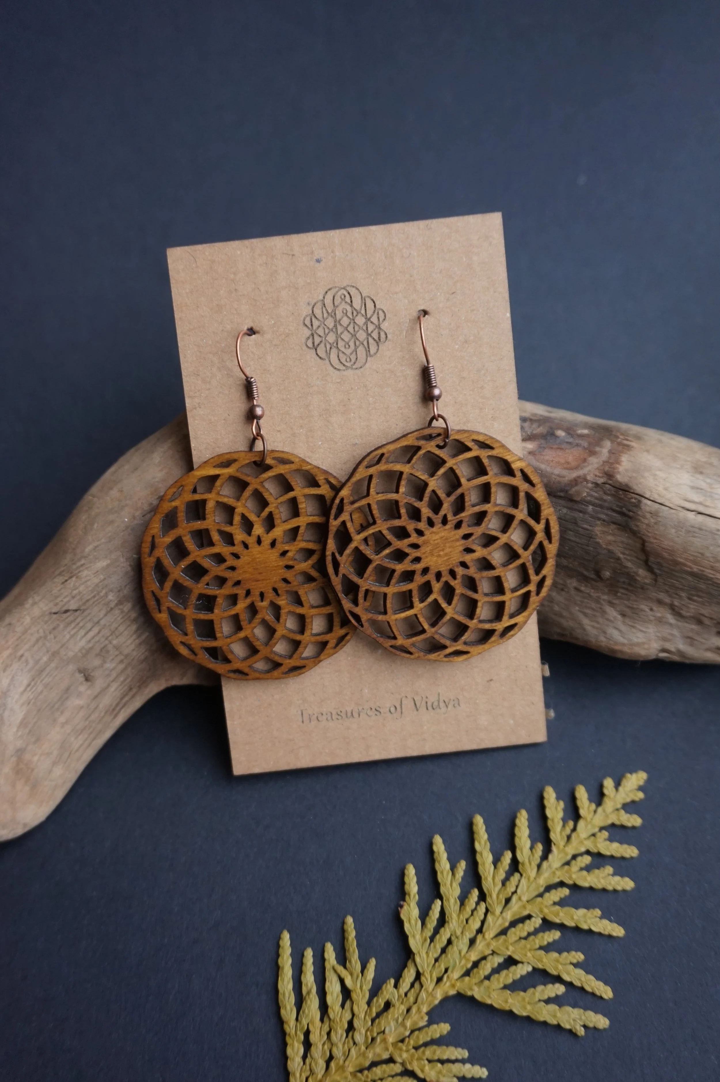 Toroid Wood earrings