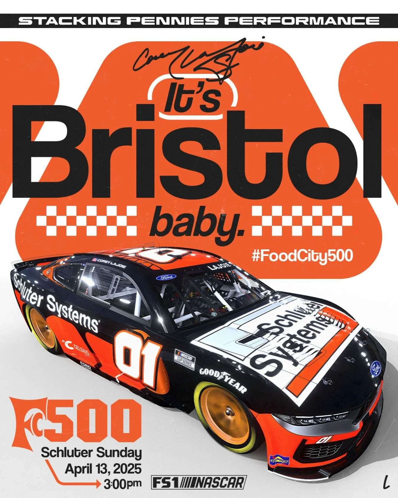 It&rsquo;s Race Weekend at The Last Great Colosseum ⚔️

@coreylajoie takes on the high banks of @itsbristolbaby with @schlutersystemsna along for the ride. Wrapped and ready to rip in their new Lowline Livery. 🟧⬛️

Practice &amp; Quali: Today, 2pm E