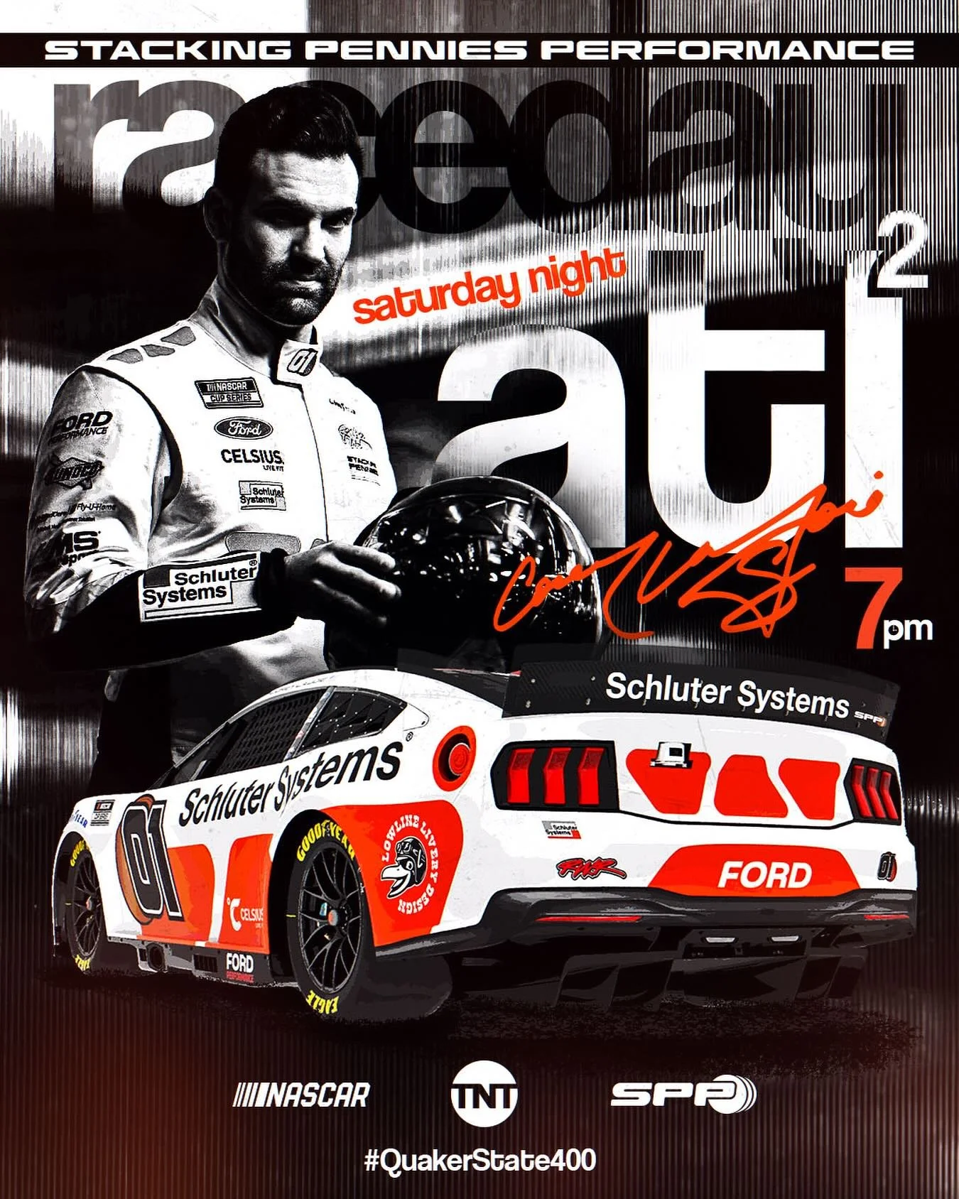The White Knight rides tonight.

NASCAR Cup Series from Atlanta. 7pm. TNT. 

#laj01e #stackingpennies #nascar #quakerstate400 #echoparkspeedway #lowlinelivery #liverydesign #schlutersystems #mustang #fordperfomance @coreylajoie @_stackingpennies