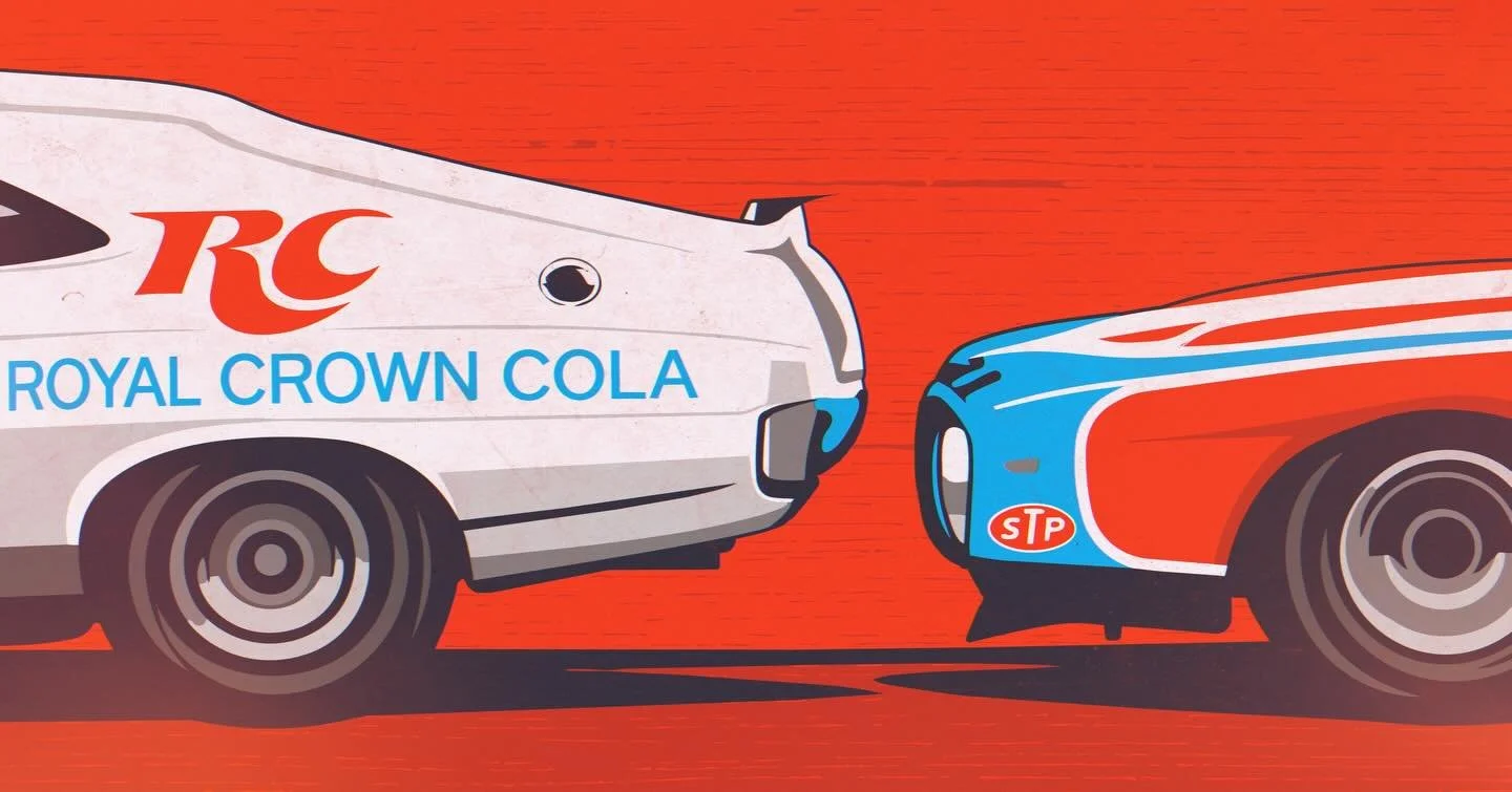 &lsquo;74 500 🏁

Quick illustration I&rsquo;ve been wanting to do based off a screenshot taken from the broadcast (thanks @nascarclassics). They held this insanely tight side shot as the cars bounced down the Daytona backstretch while @therichardpet