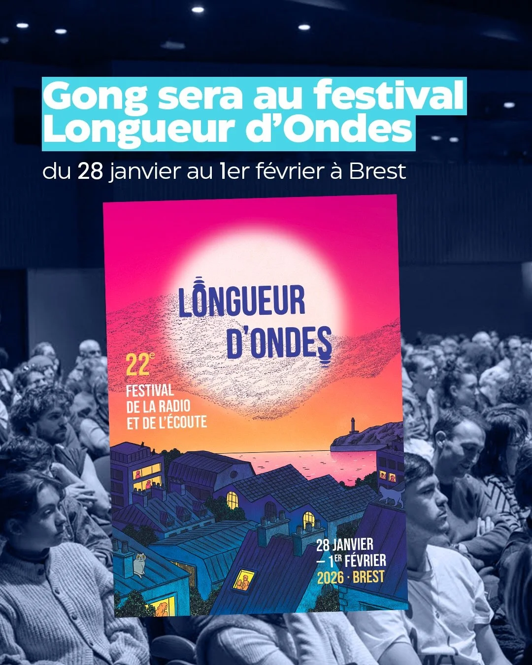 Cette semaine, Gong est &agrave; Brest pour le @festivallongueurdondes 🎧

Au programme :
- Membre du jury de la session de pitchs
- Nomination de Je suis ma voix, r&eacute;alis&eacute; par Samuel Robineau (@sam_robn) &amp; Sarah Lefevre (@sarahlefvr