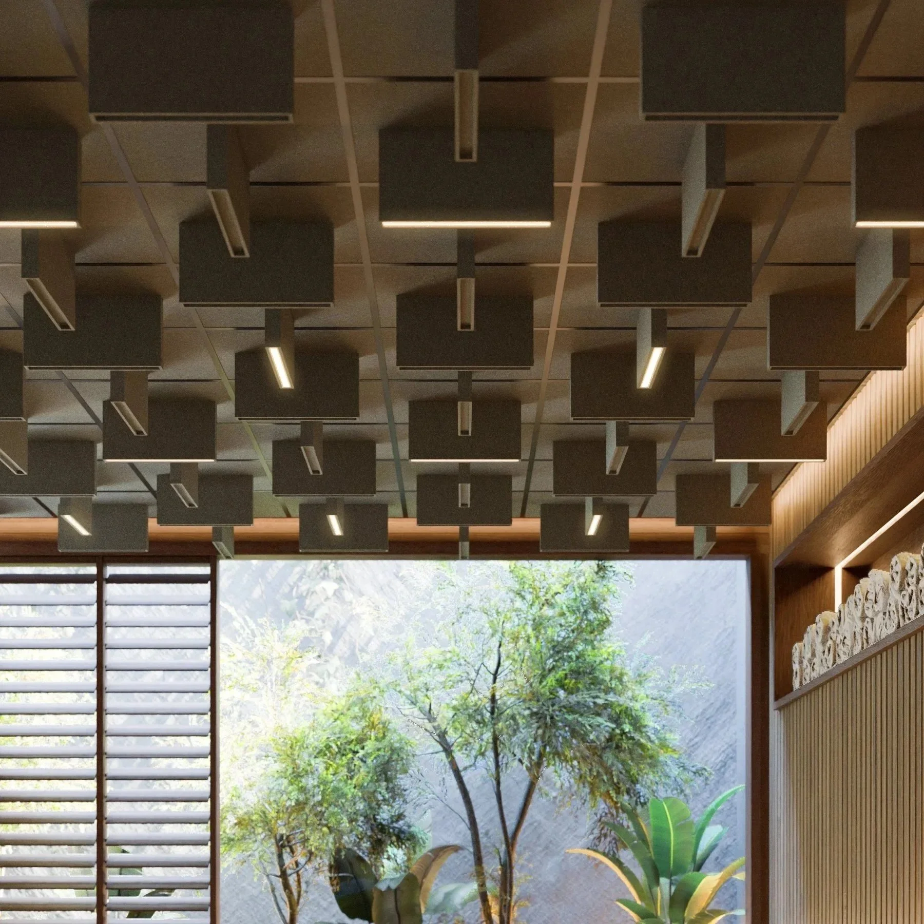 Slot tile  combined with Aron Lighting Slot Lit fixture