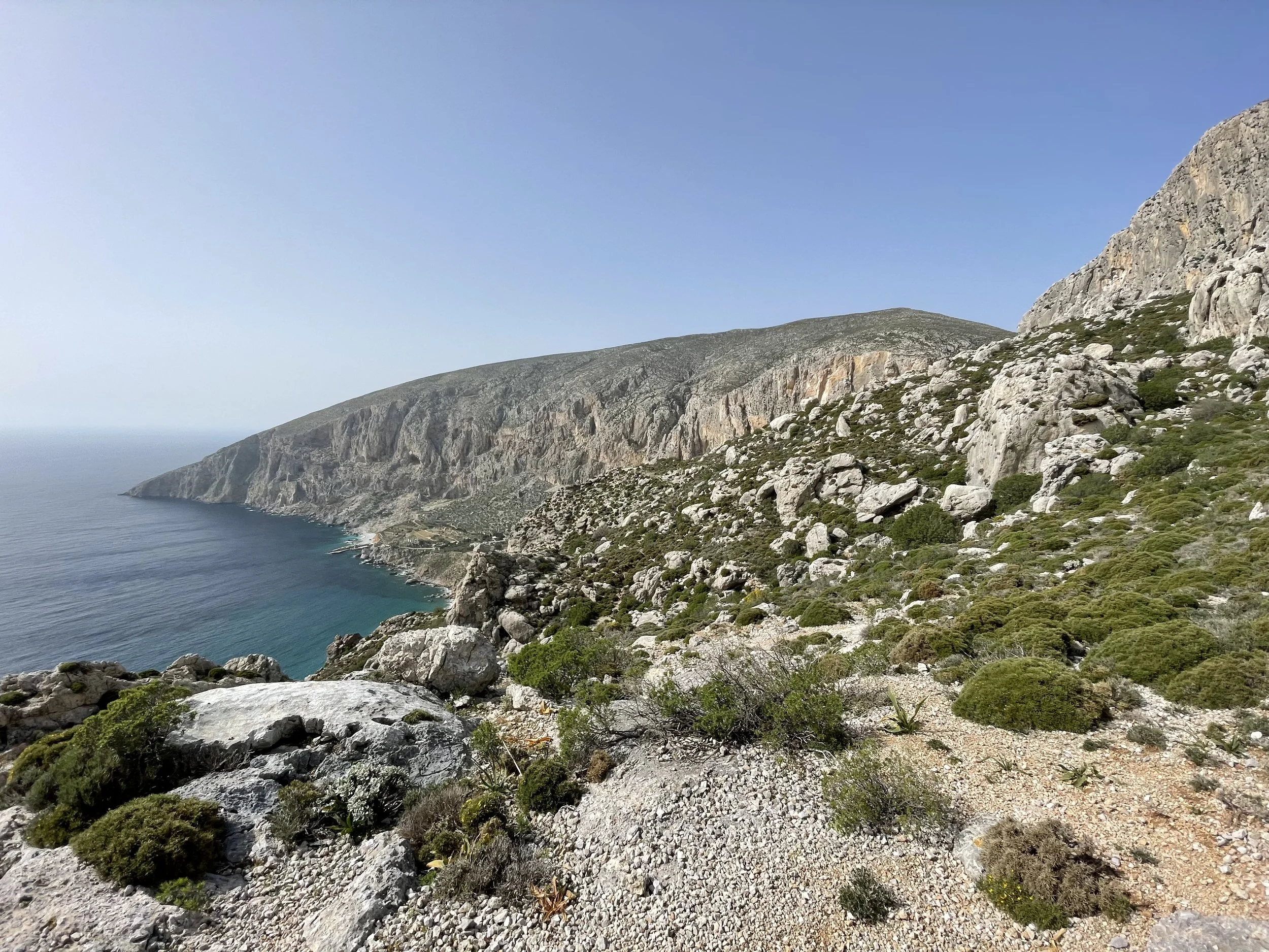 Looking towards the wall.