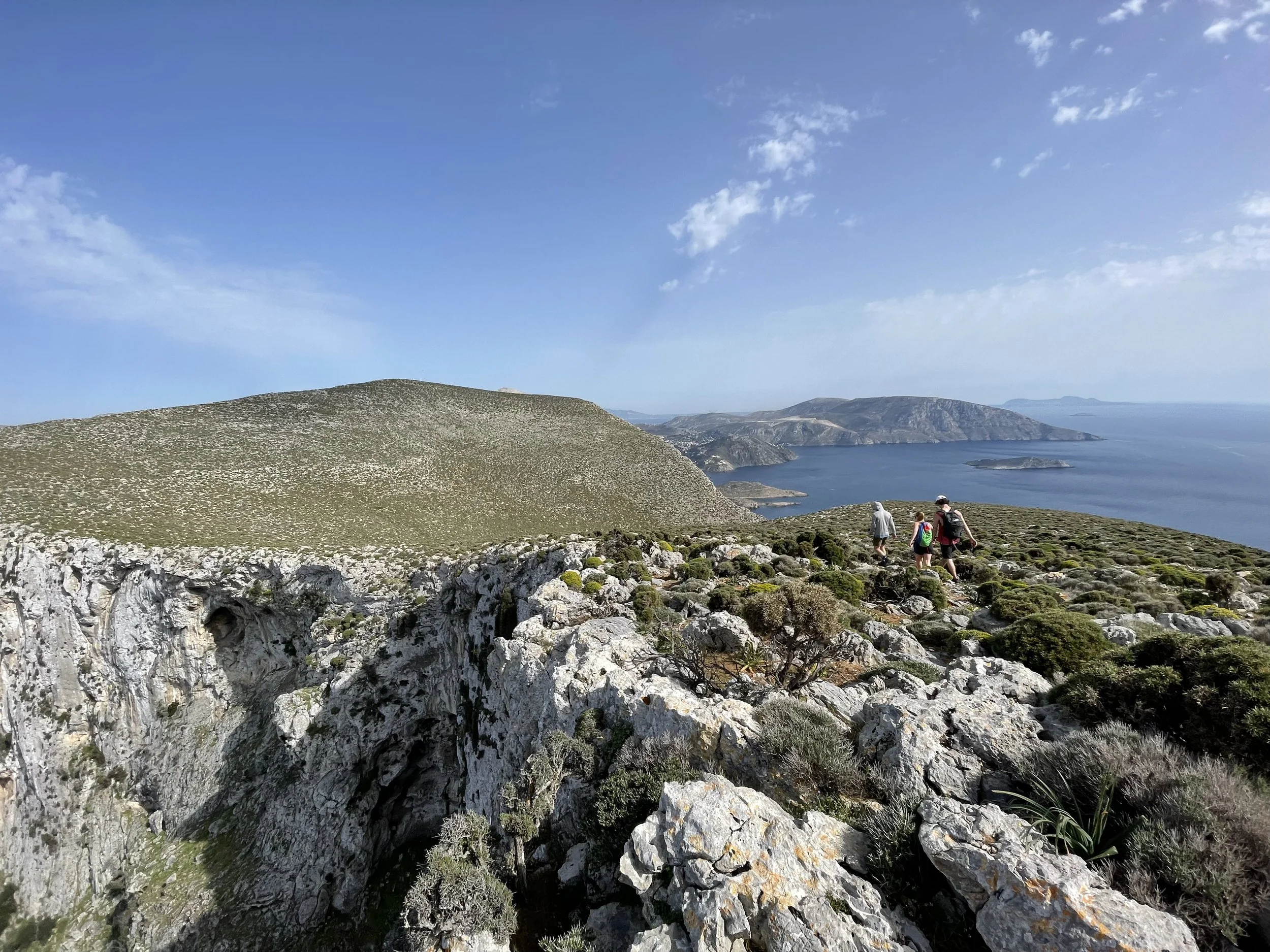 Walking towards the summit of Telendos.
