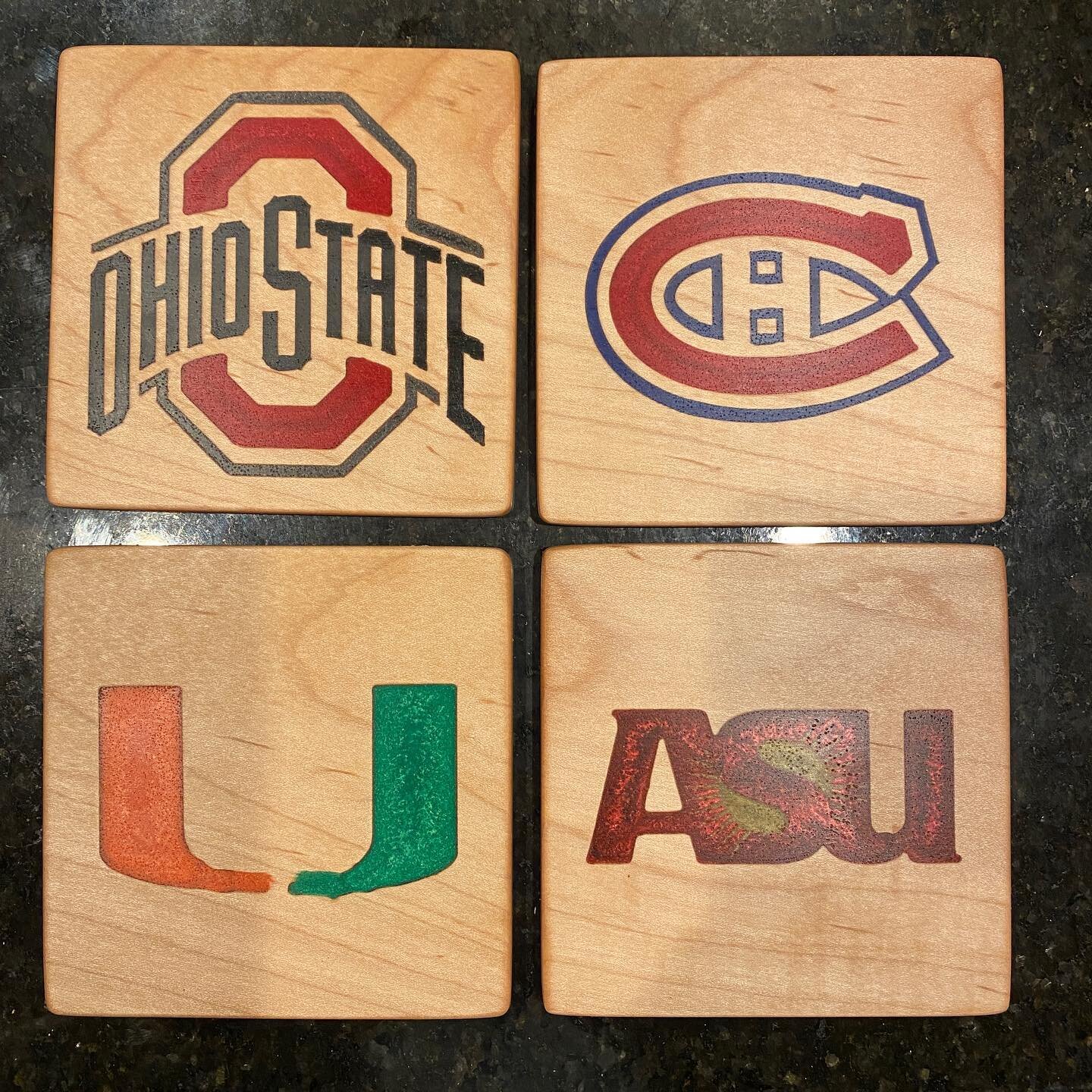 I'm going to visit my son in Alaska soon and wanted to bring some homemade gifts.  I thought coasters with their favorite teams would be great!

Special thank you to @turningbytim for helping me pick out the colors.  Go check out @turnerswarehouse fo