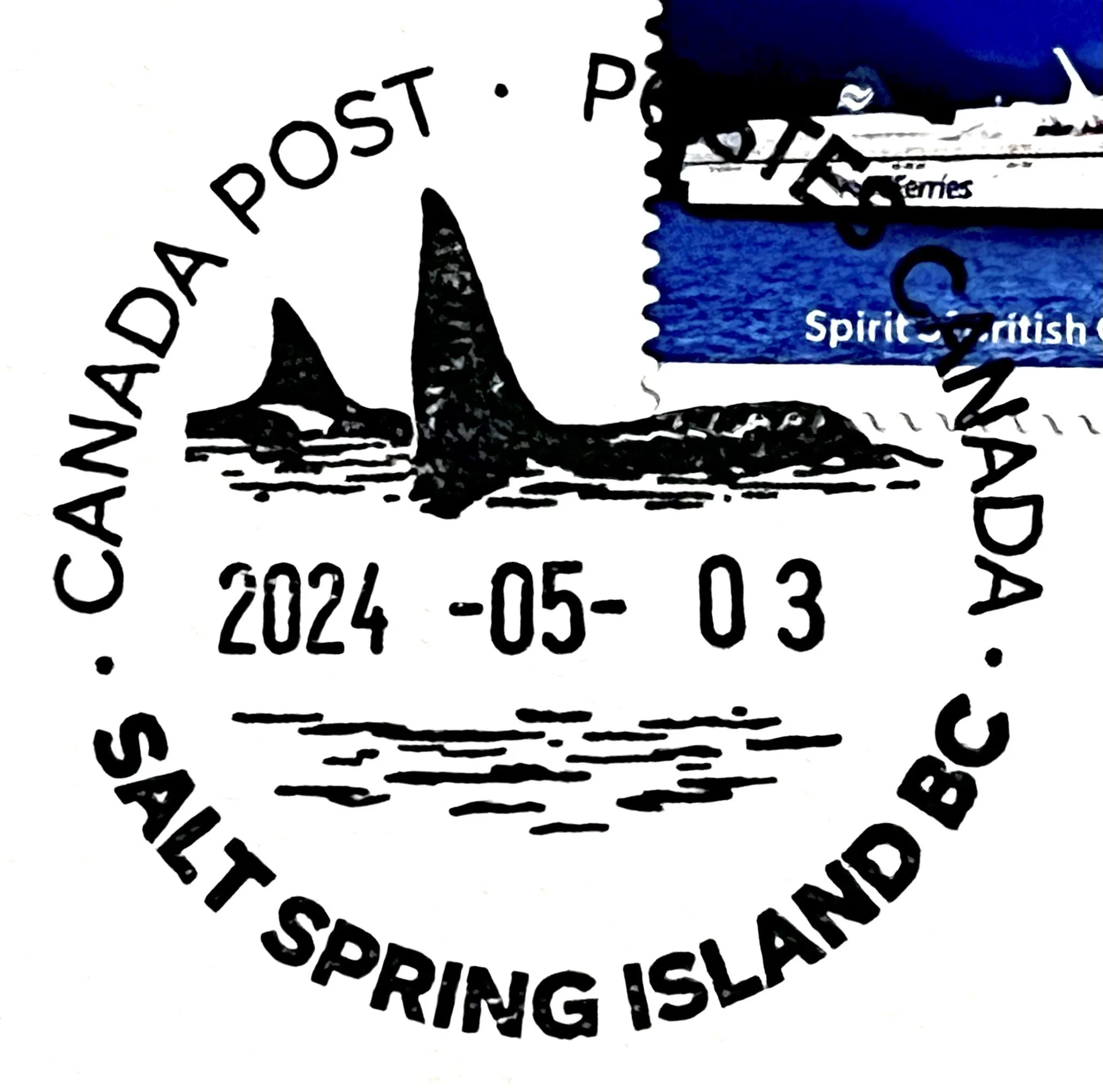 Canada Post Cancel Stamp, Ganges, Salt Spring Island
