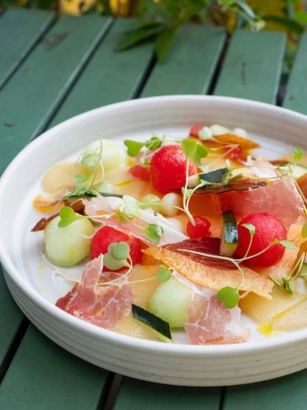 We&rsquo;re celebrating the season here Earlsfield! Our take on ham and melon featuring gorgeous charcuterie from @somcharcuterie - gorgeous starter or light bite.