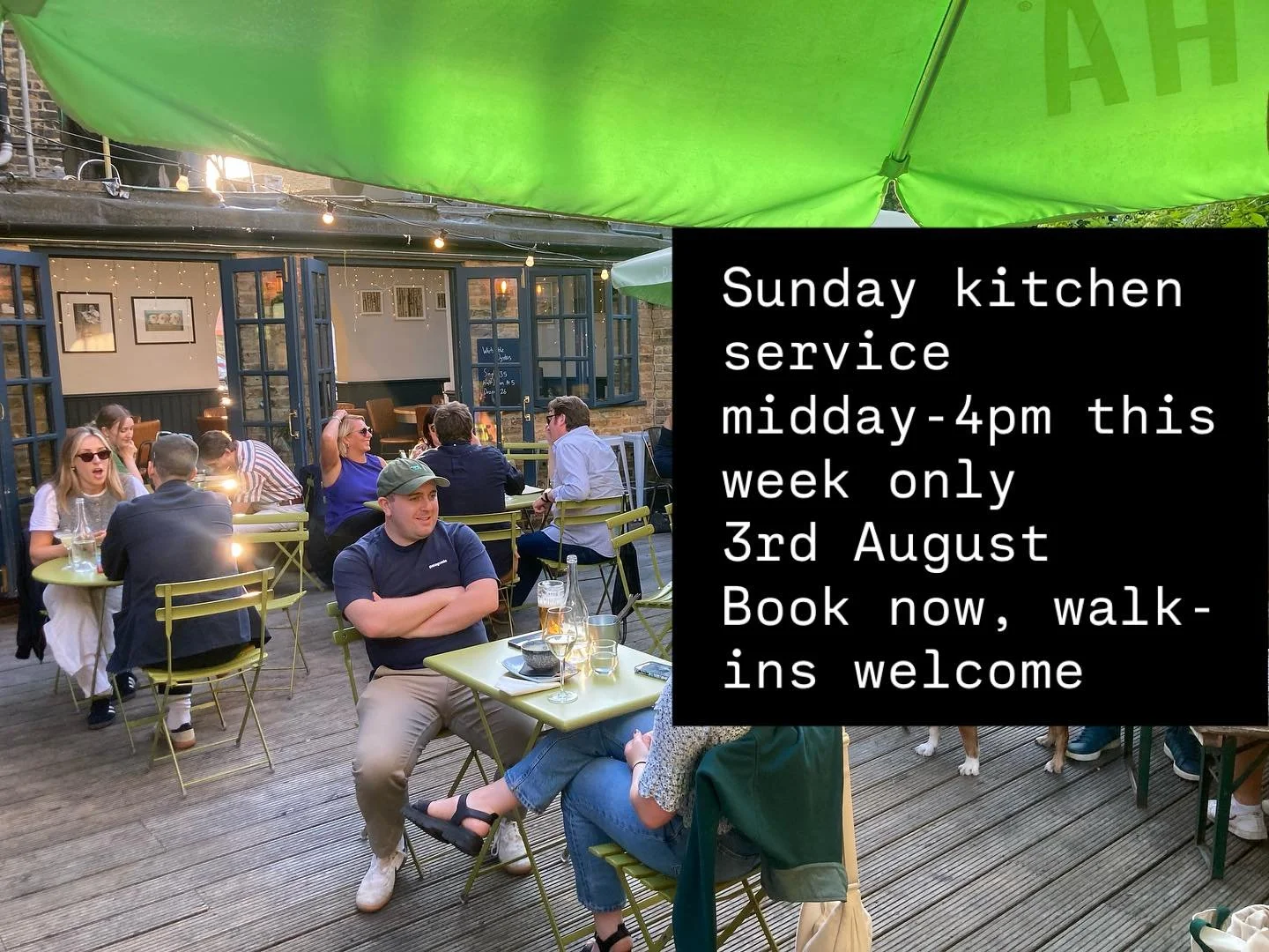 Book your table now for an exceptional Sunday lunch. This week only, slightly shorter service, midday until 4pm. Bar open until 7pm including happy hour &pound;7.50 cocktails from 5pm. #sundaylunch