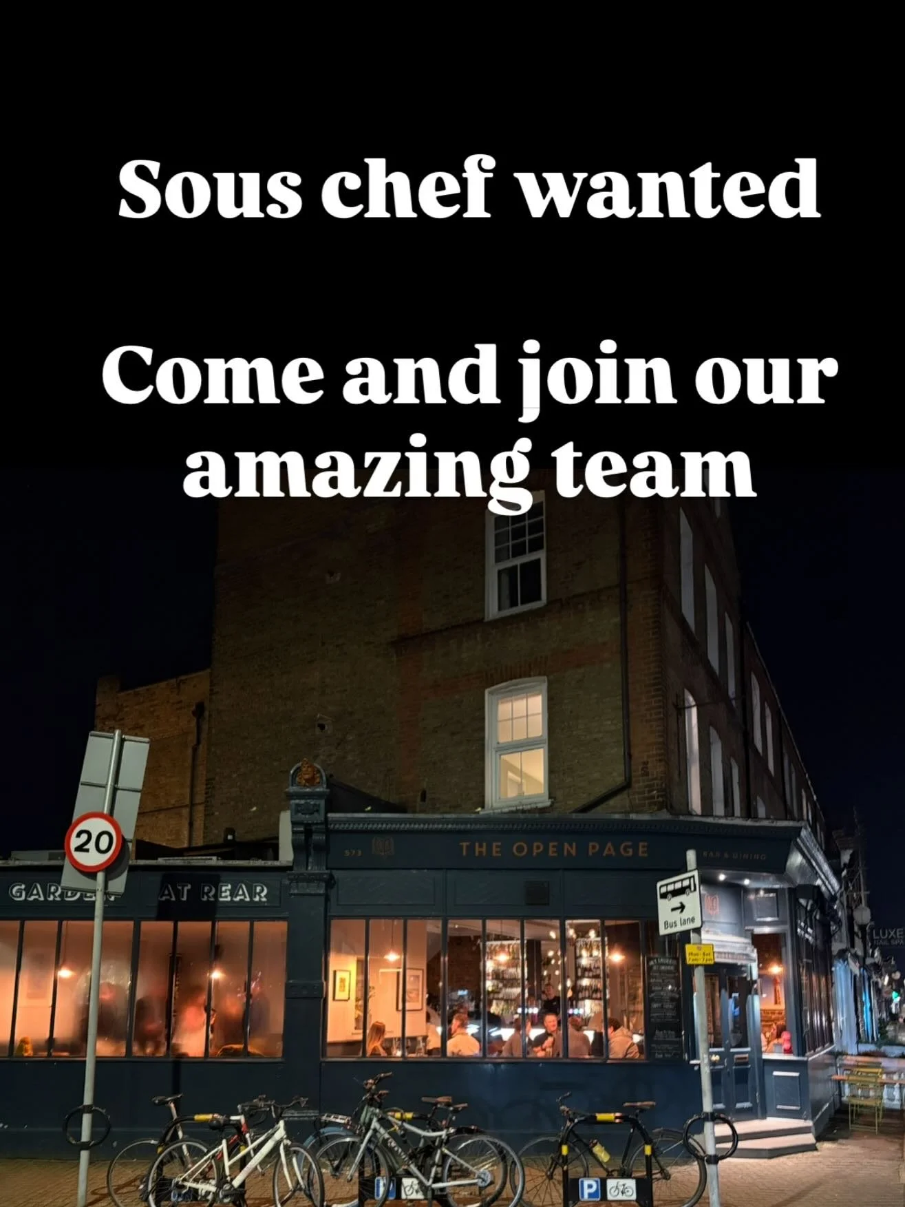 We&rsquo;re looking for an experienced chef to join our brilliant team. Please email hello@theopenpage.co.uk and we look forward to meeting you.