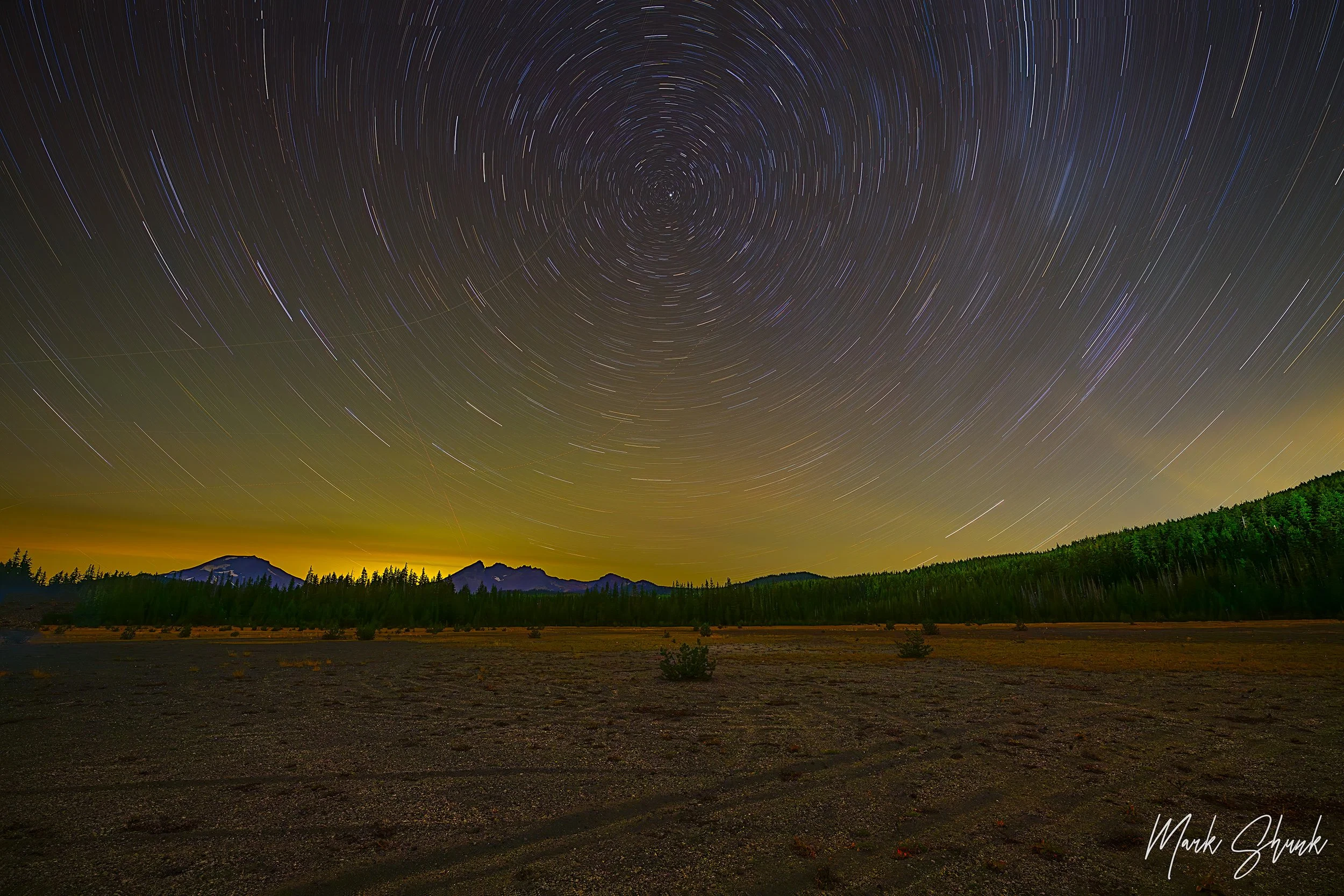 Star Trails Over Broken Top