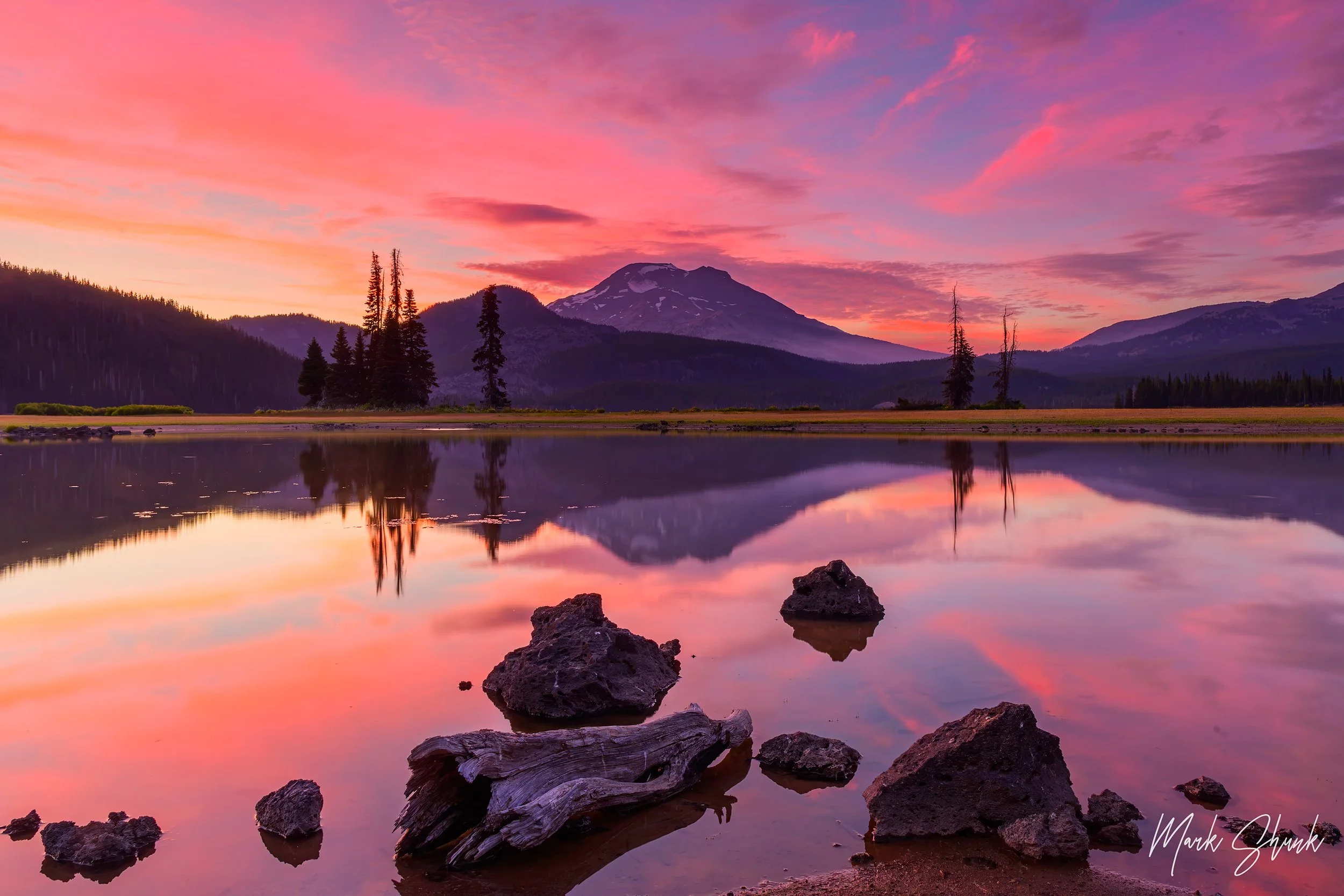 South Sister Sunset Reflection