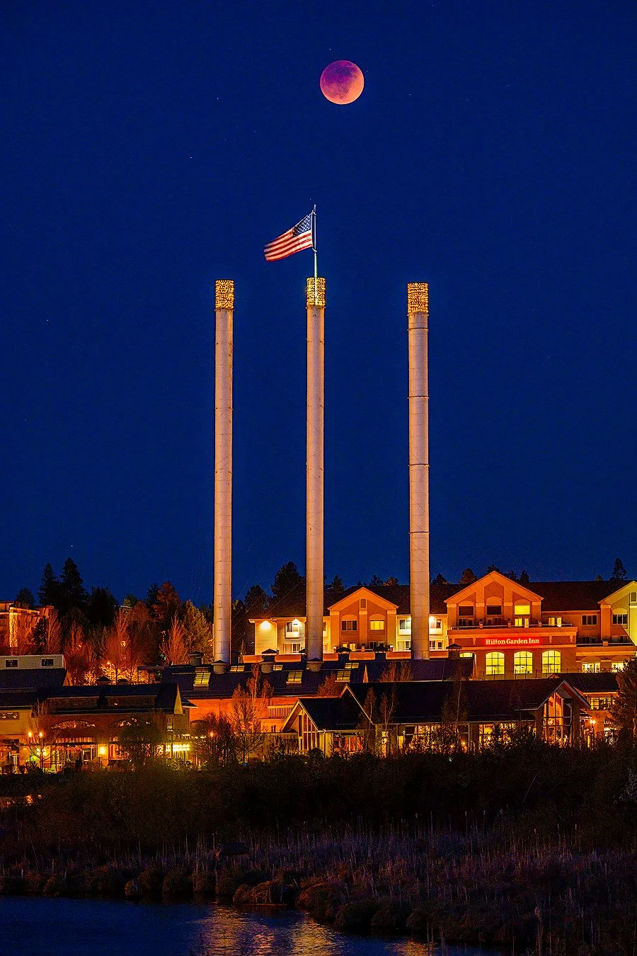 Blood Moon over Old Mill