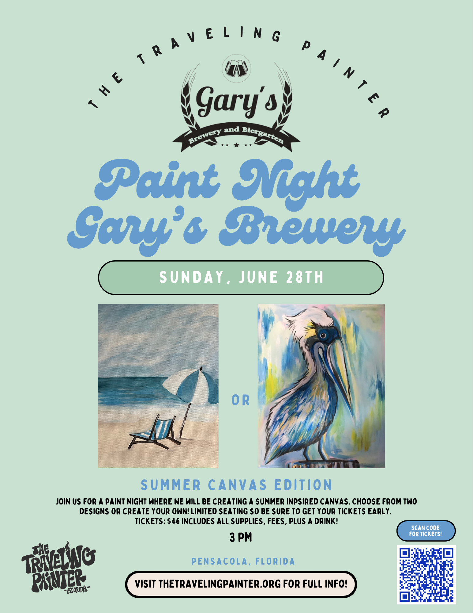 Paint Night Summer Edition at Gary’s Brewery (Pensacola, FL) 3 PM