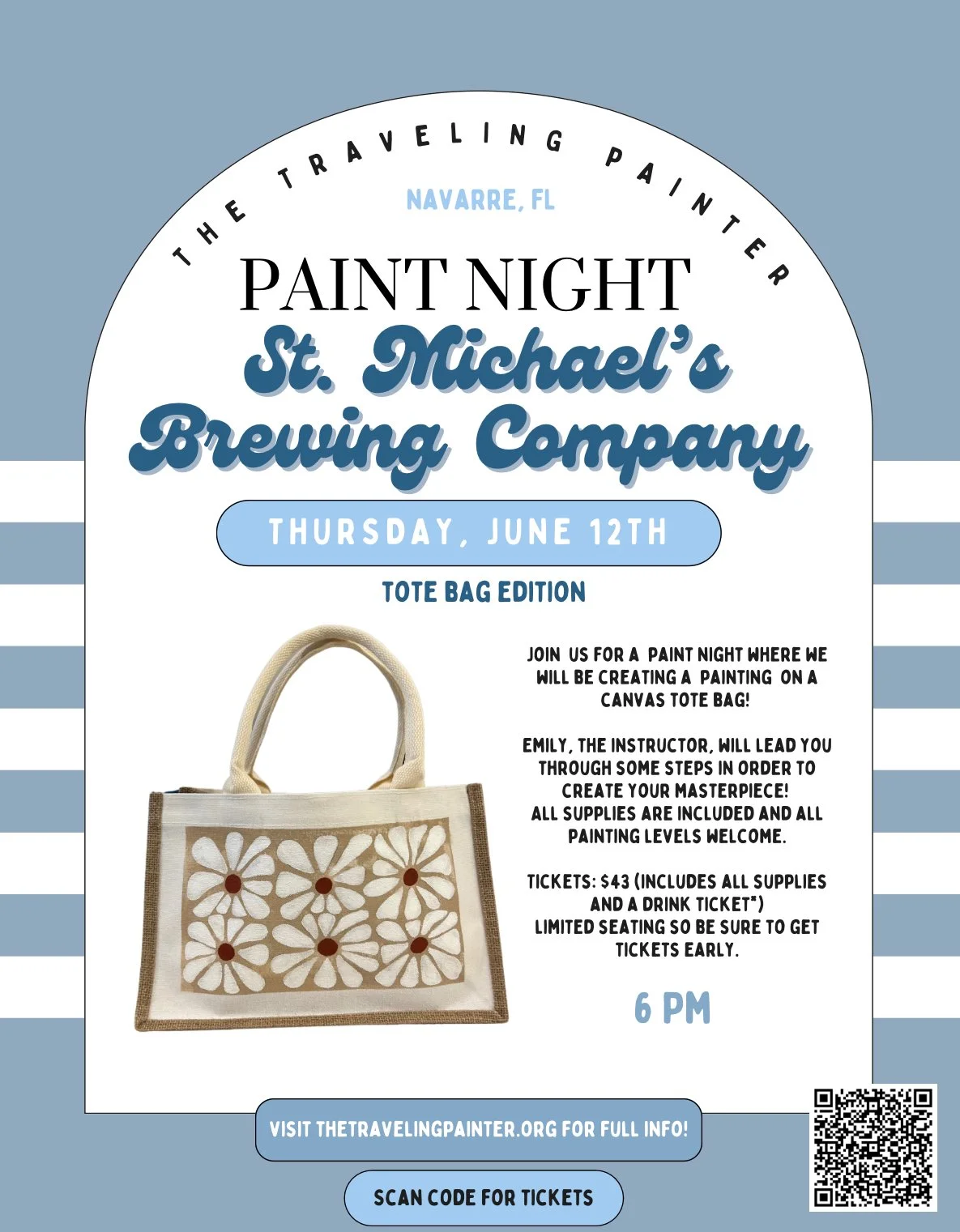 Paint Night @ St. Michael's Brewing (Navarre, FL) (6 PM) (Copy)
