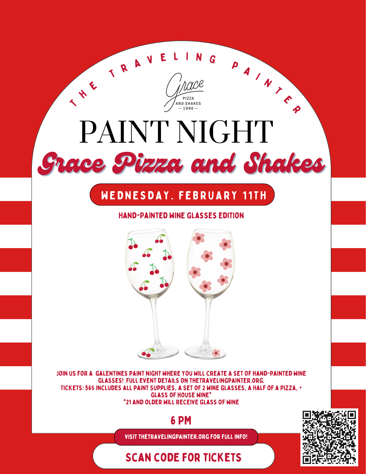 Paint Night: Wine Glass Edition at Grace Pizza and Shakes 30A (Santa Rosa Beach, FL) 6 PM