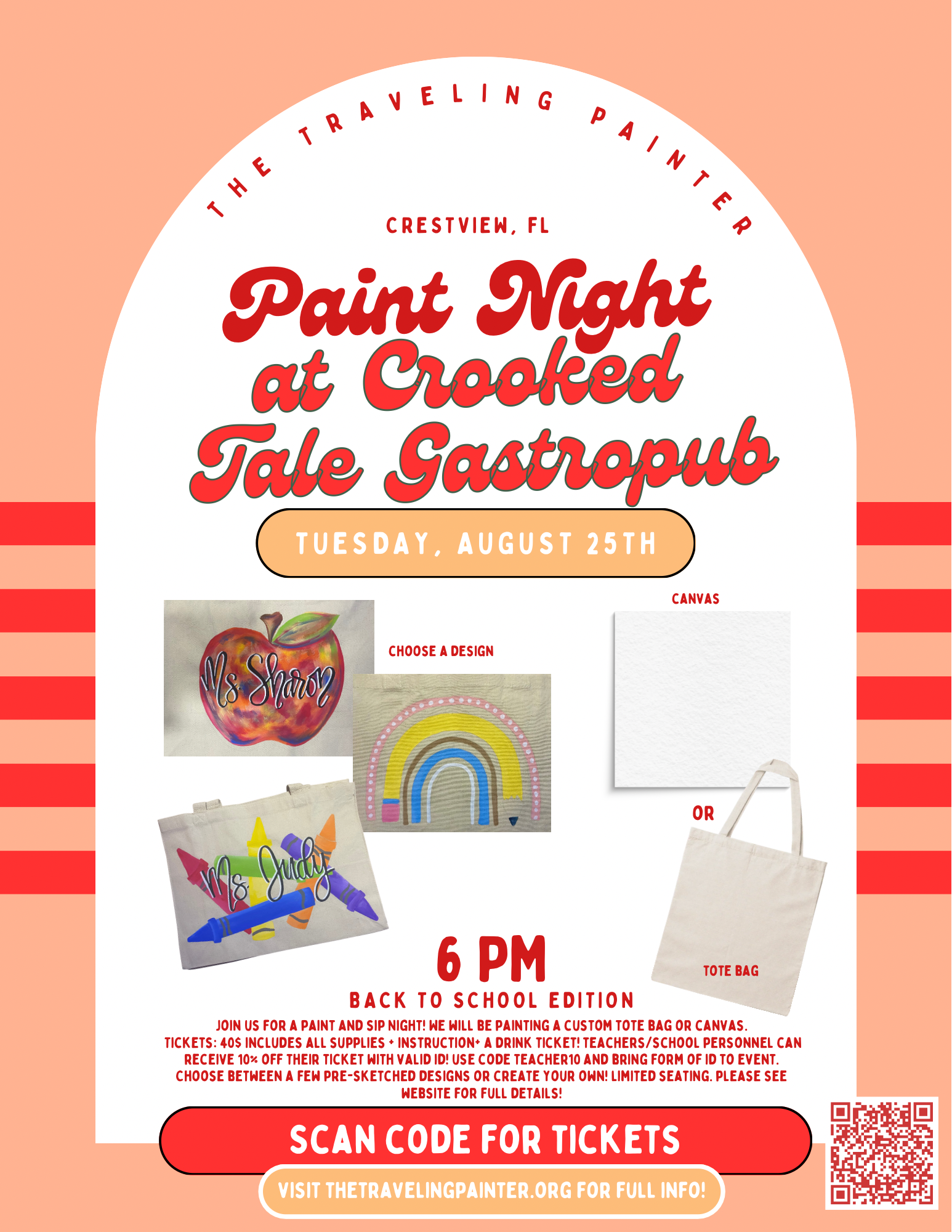 BACK TO SCHOOL Paint Night at Crooked Tale Gastropub (Crestview, FL) 6 PM