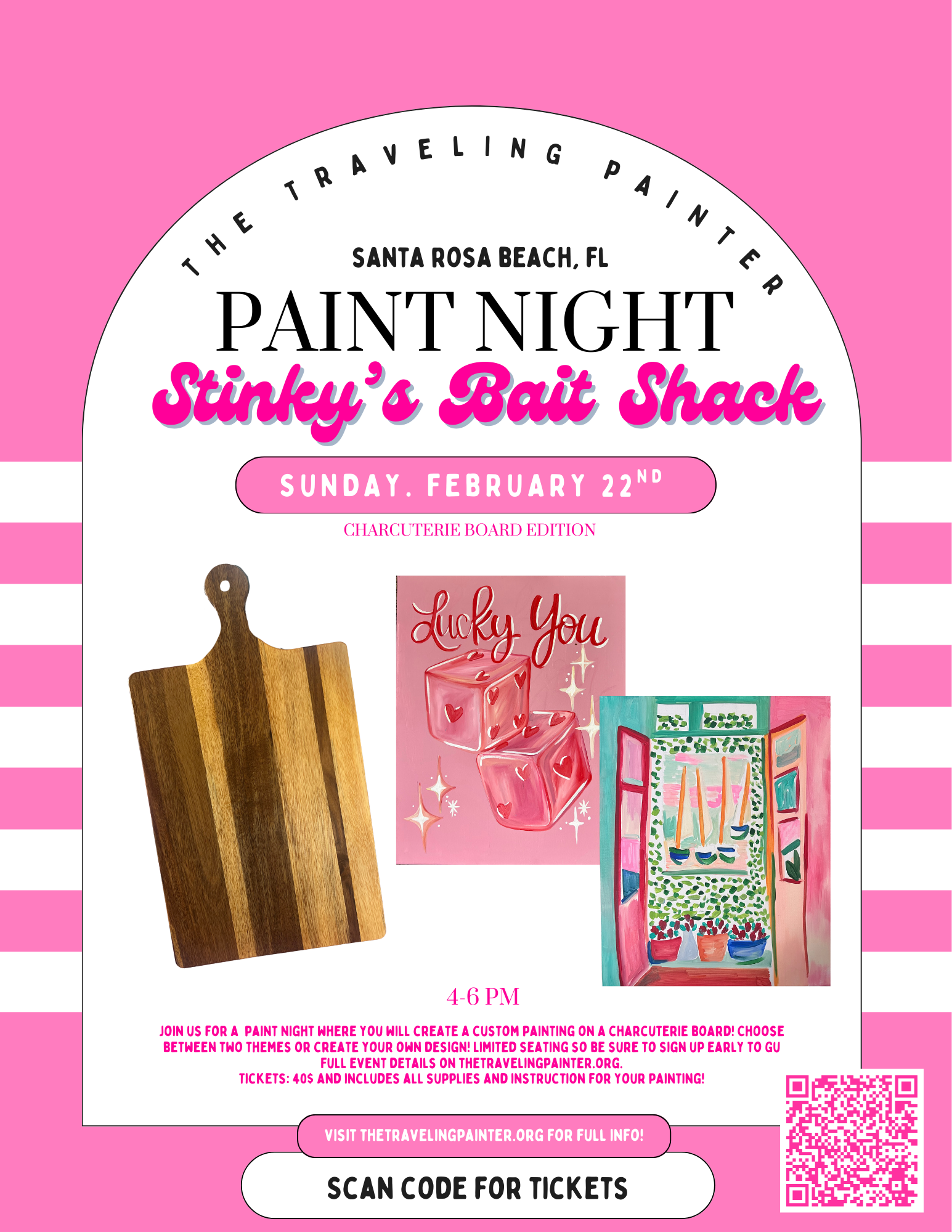 Paint Night: Charcuterie Board Edition at Stinky's Fish Camp (Santa Rosa Beach, FL) 6 PM
